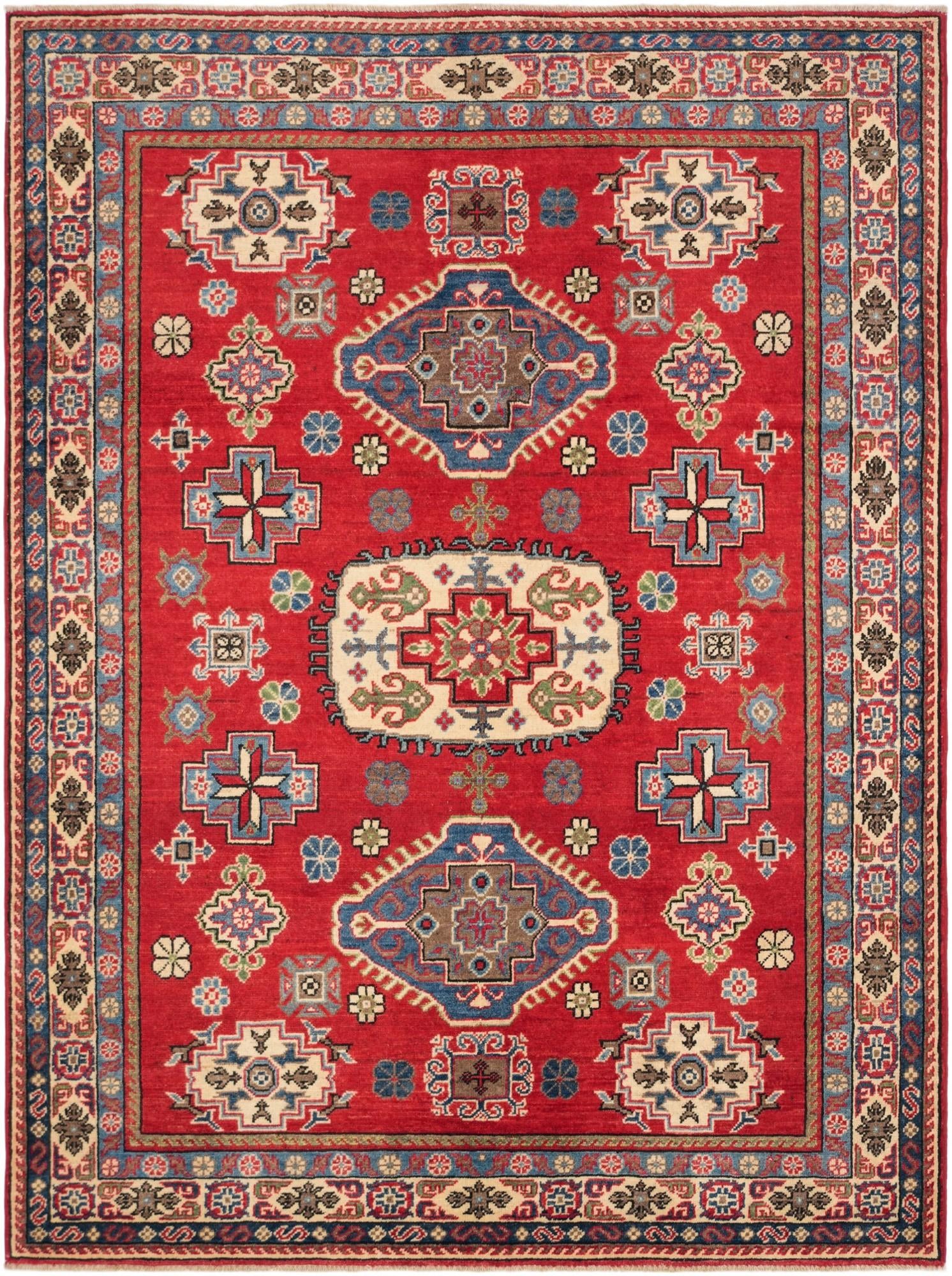 5' 1 x 6' 10 Hand Knotted Kazak Rug