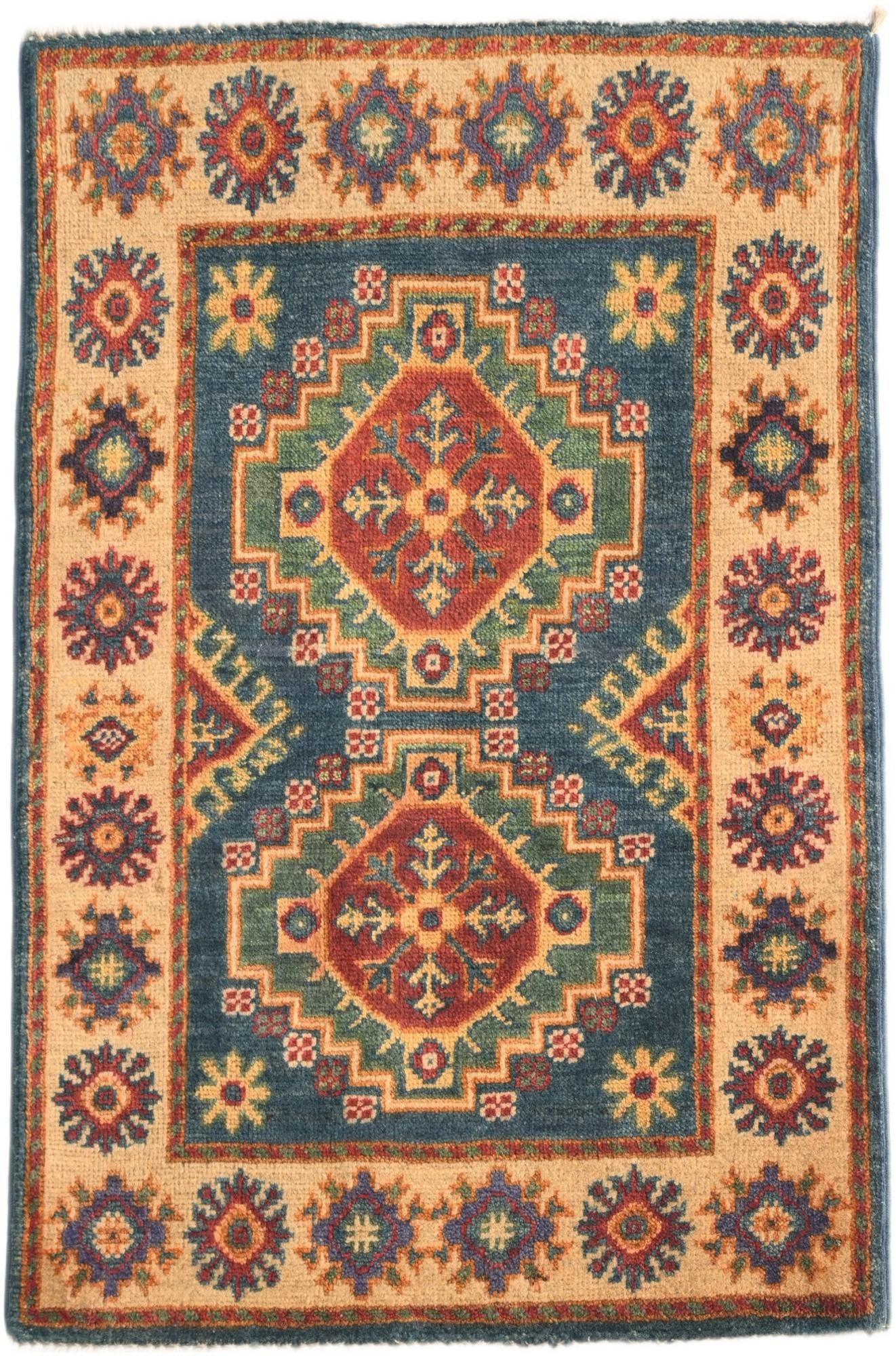 2' x 3' Hand Knotted Kazak Rug
