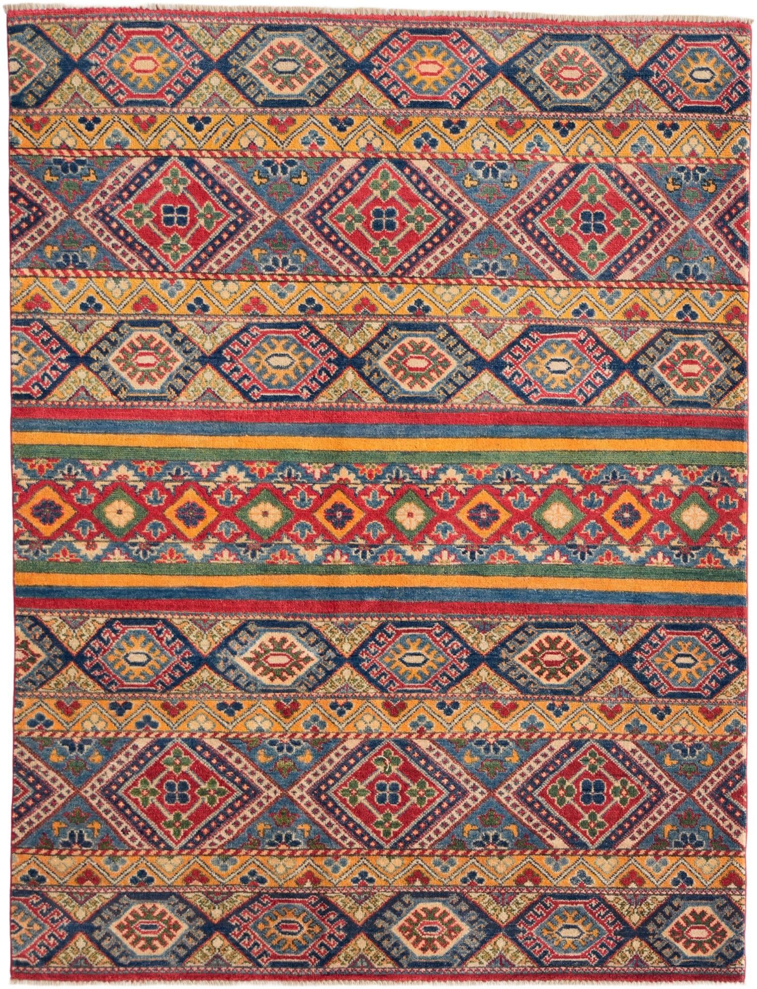 5' x 6' 7 Hand Knotted Kazak Rug