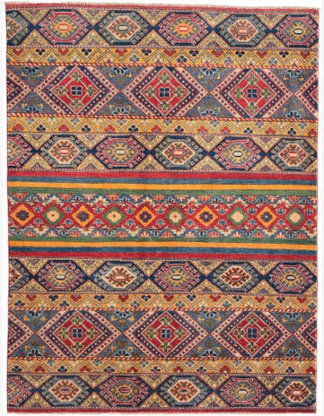 5' x 6' 7 Hand Knotted Kazak Rug