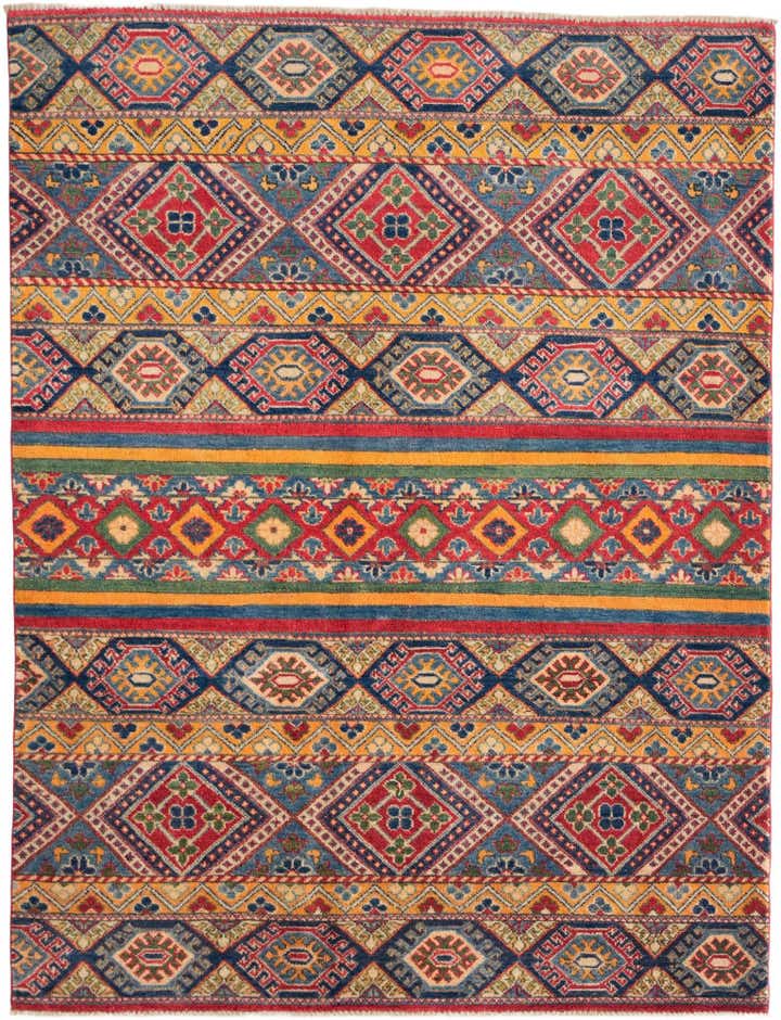 5' x 6' 7 Hand Knotted Kazak Rug