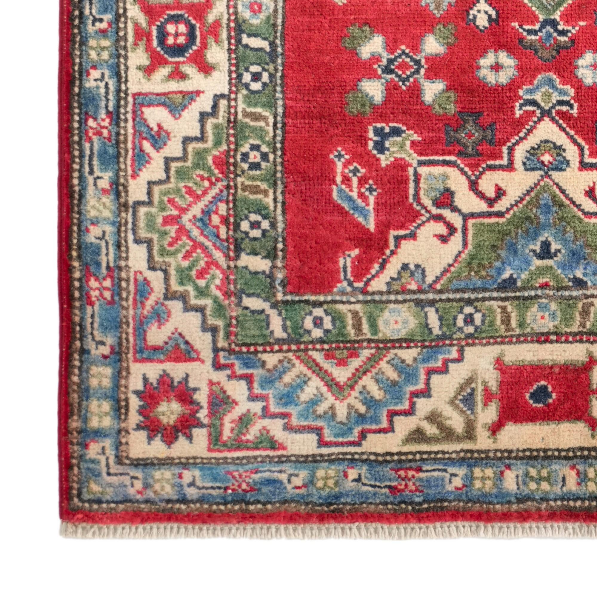 2' 9 x 4' Hand Knotted Kazak Rug