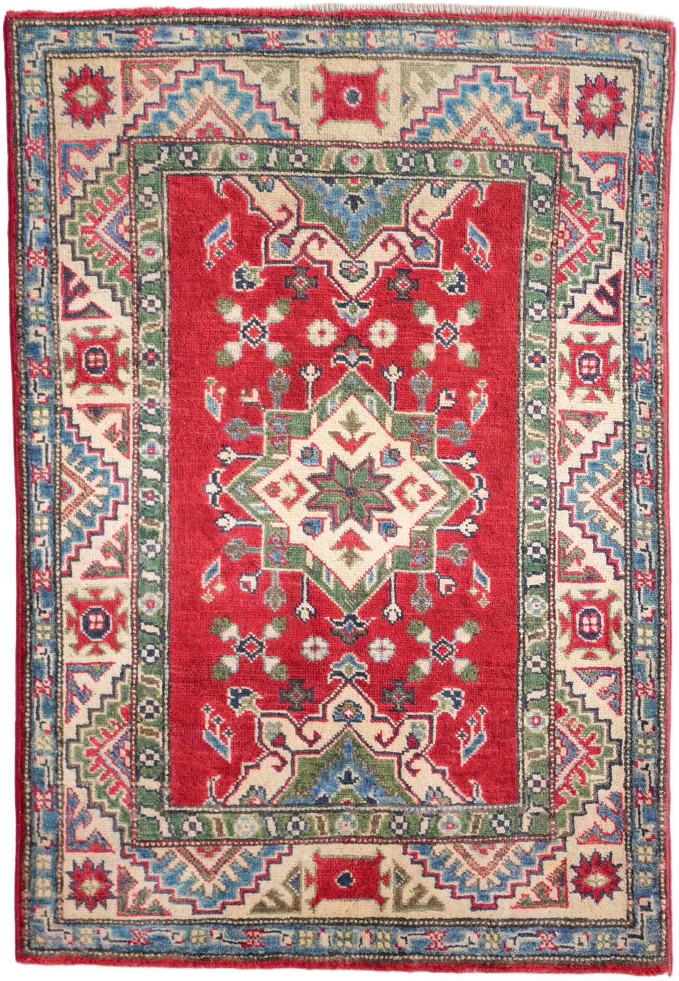 2' 9 x 4' Hand Knotted Kazak Rug