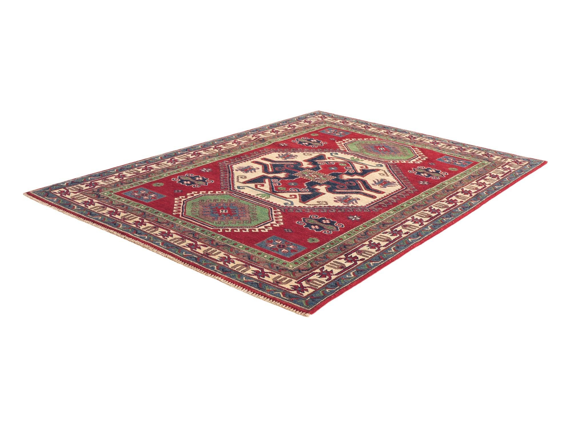 5' 2 x 7' 1 Hand Knotted Kazak Rug