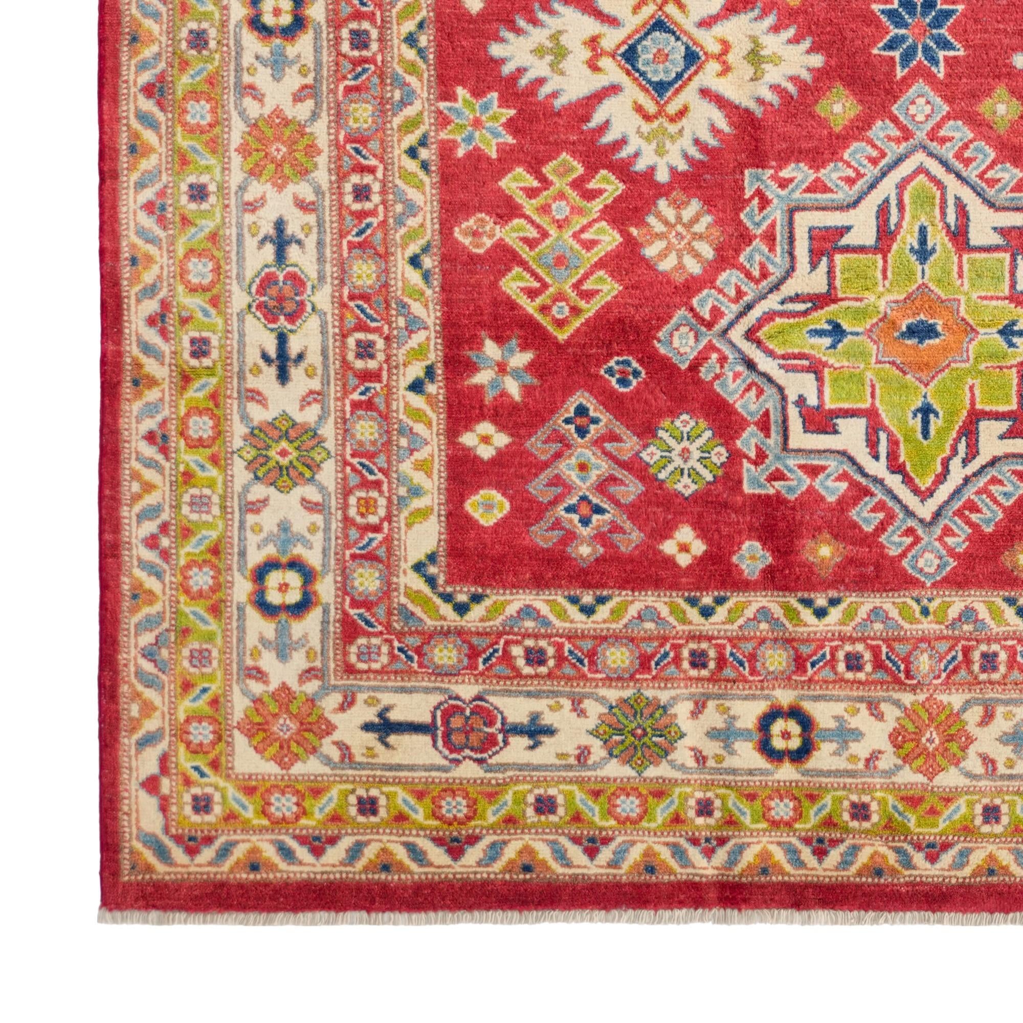 6' 2 x 8' 11 Hand Knotted Kazak Rug