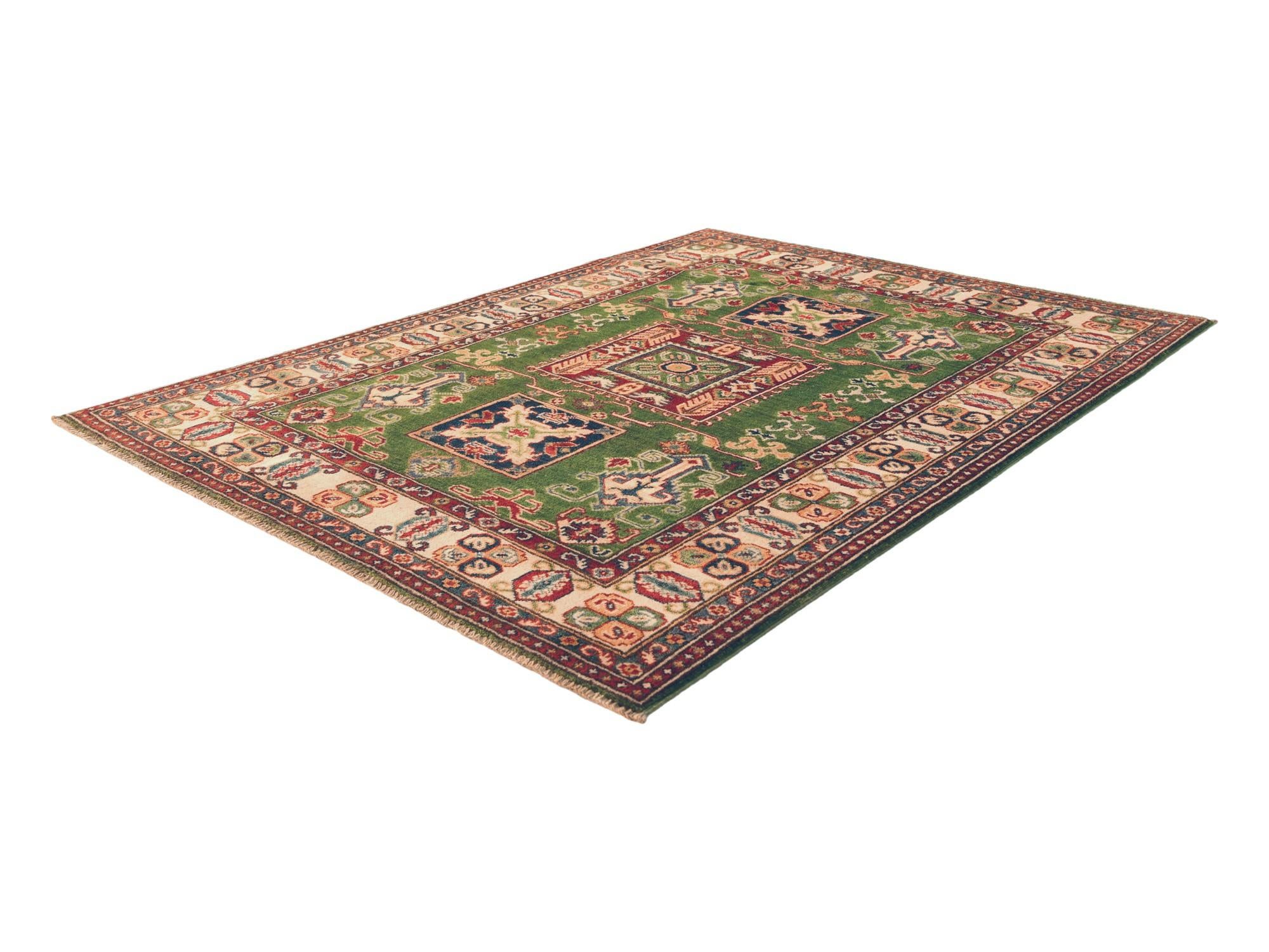 4' 2 x 5' 5 Hand Knotted Kazak Rug