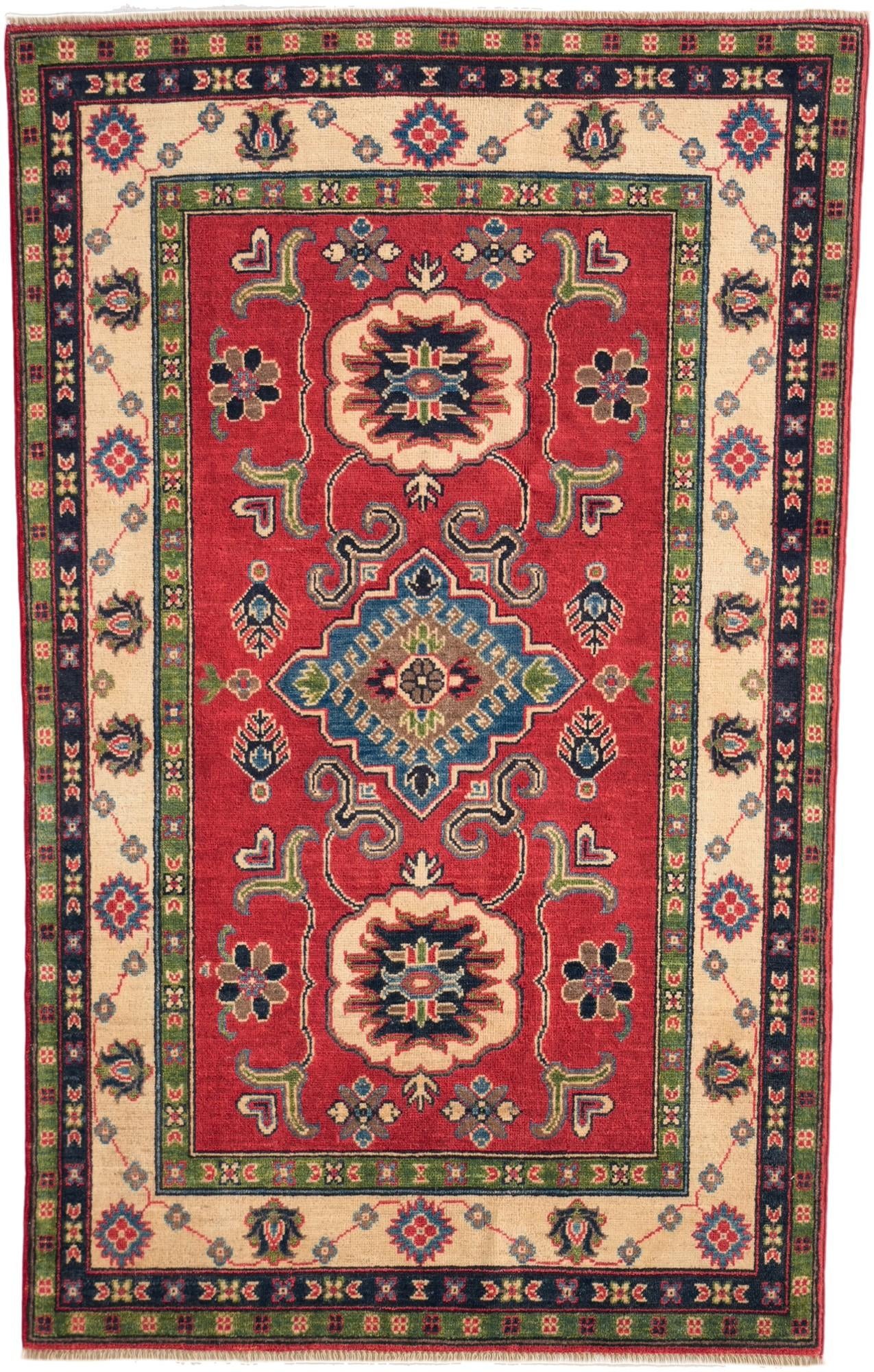 3' 10 x 6' Hand Knotted Kazak Rug