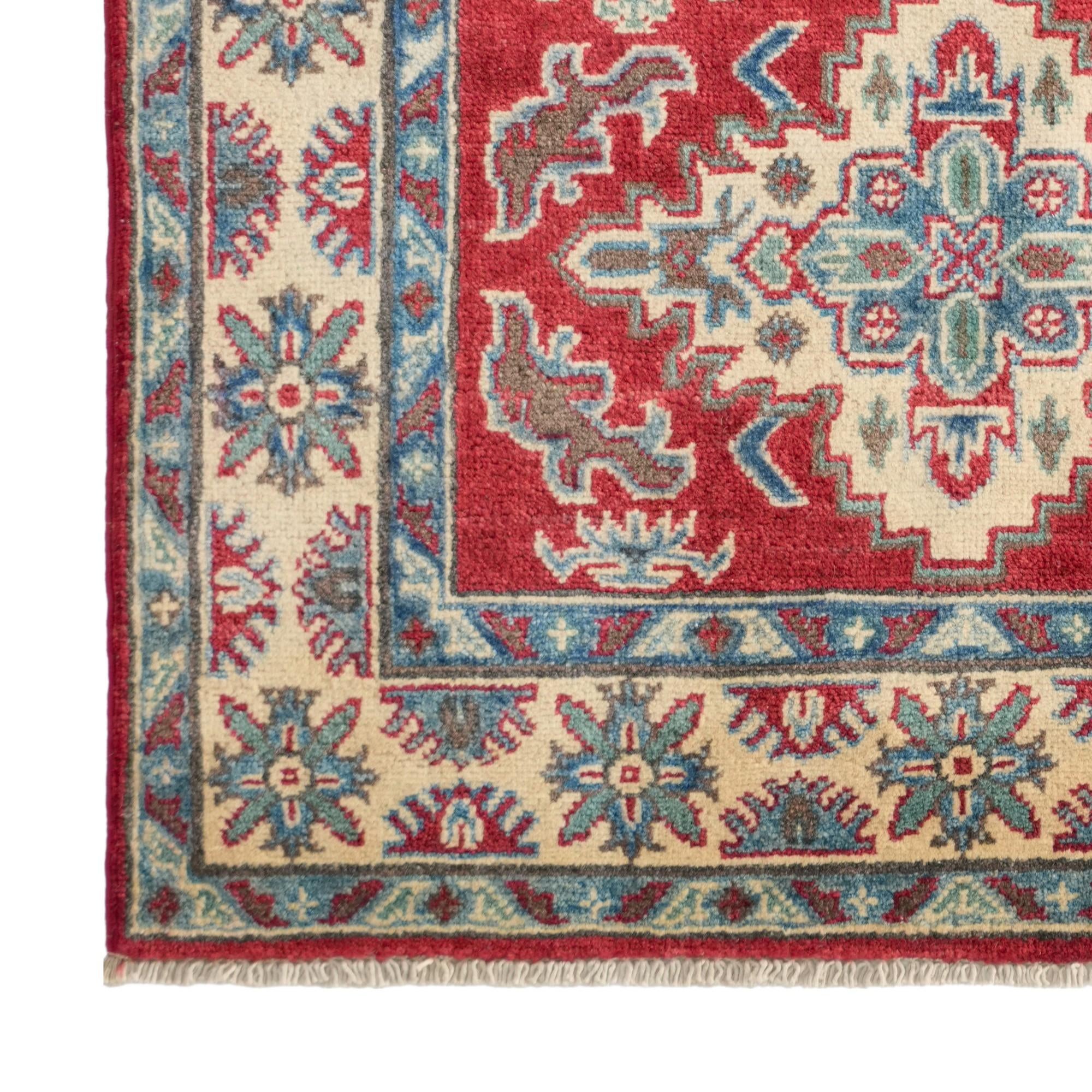 100cm x 155cm Handgeknüpft Kazak Teppich