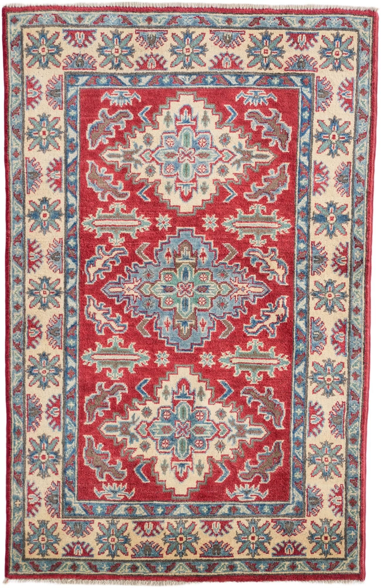 3' 4 x 5' 1 Hand Knotted Kazak Rug