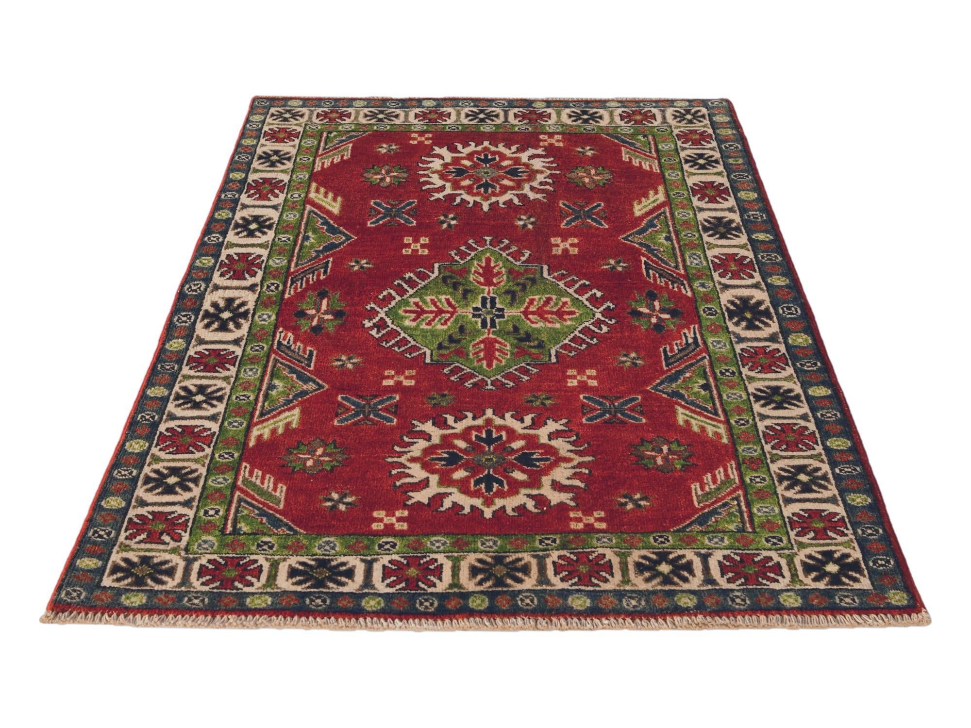 3' 2 x 4' 8 Hand Knotted Kazak Rug