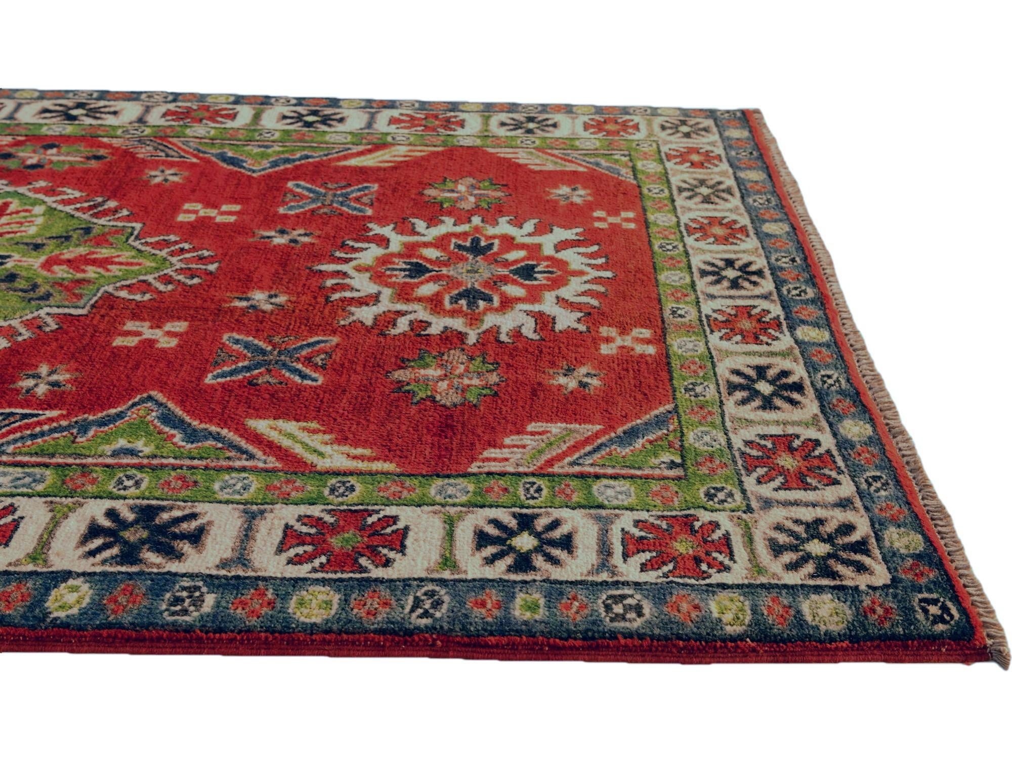 3' 2 x 4' 8 Hand Knotted Kazak Rug