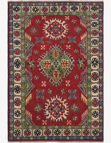 3' 2 x 4' 8 Hand Knotted Kazak Rug