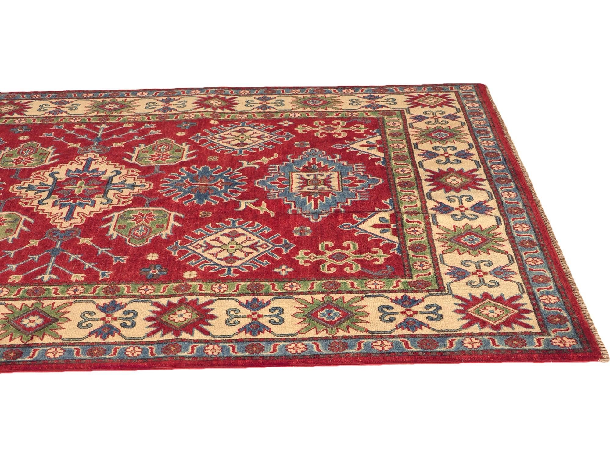 Detail image 6 of 10: 4' 11 x 6' 9 Hand Knotted Kazak Rug