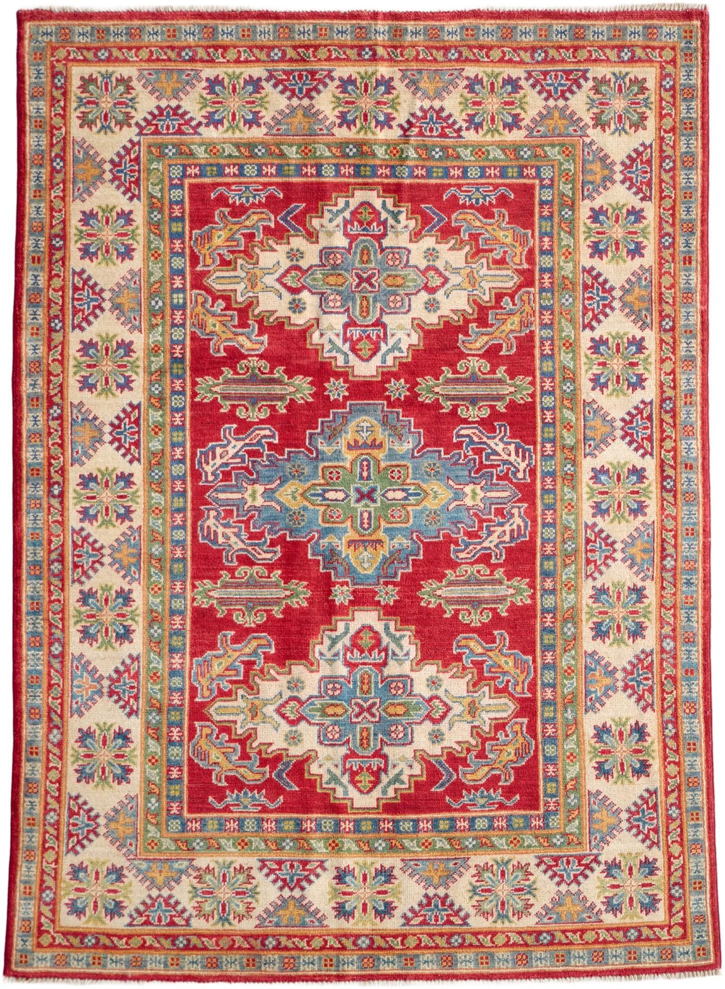 Detail image 2 of 10: 4' 11 x 6' 9 Hand Knotted Kazak Rug
