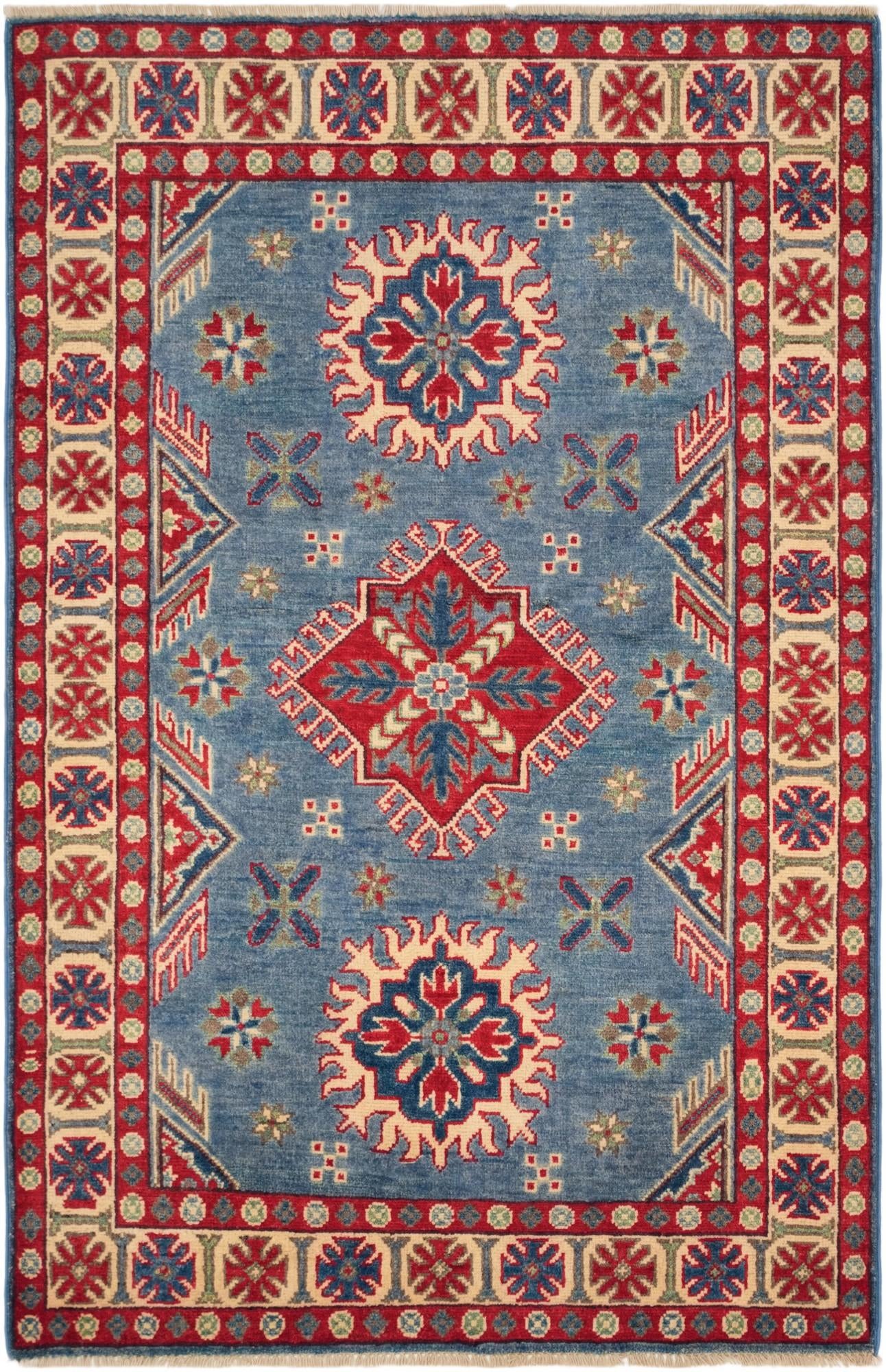 3' 3 x 5' Hand Knotted Kazak Rug