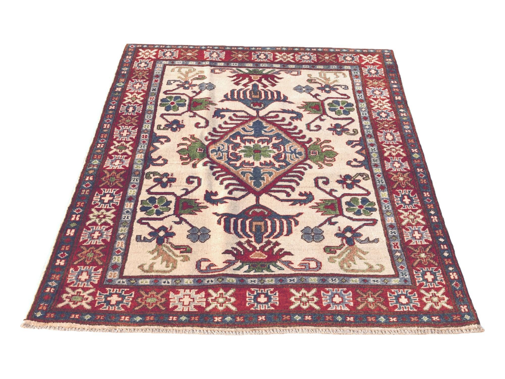 3' 5 x 4' 10 Hand Knotted Kazak Rug