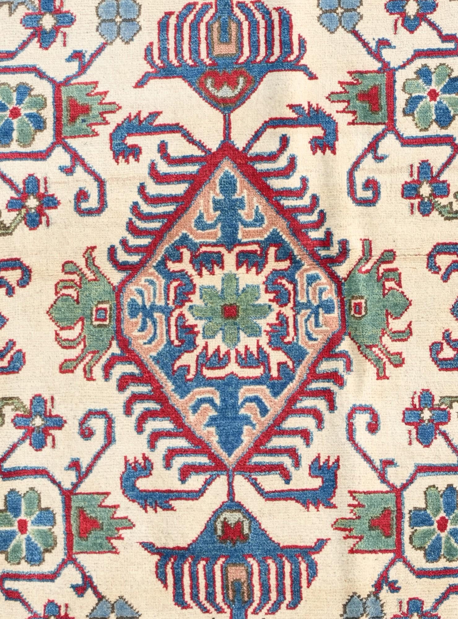 3' 5 x 4' 10 Hand Knotted Kazak Rug