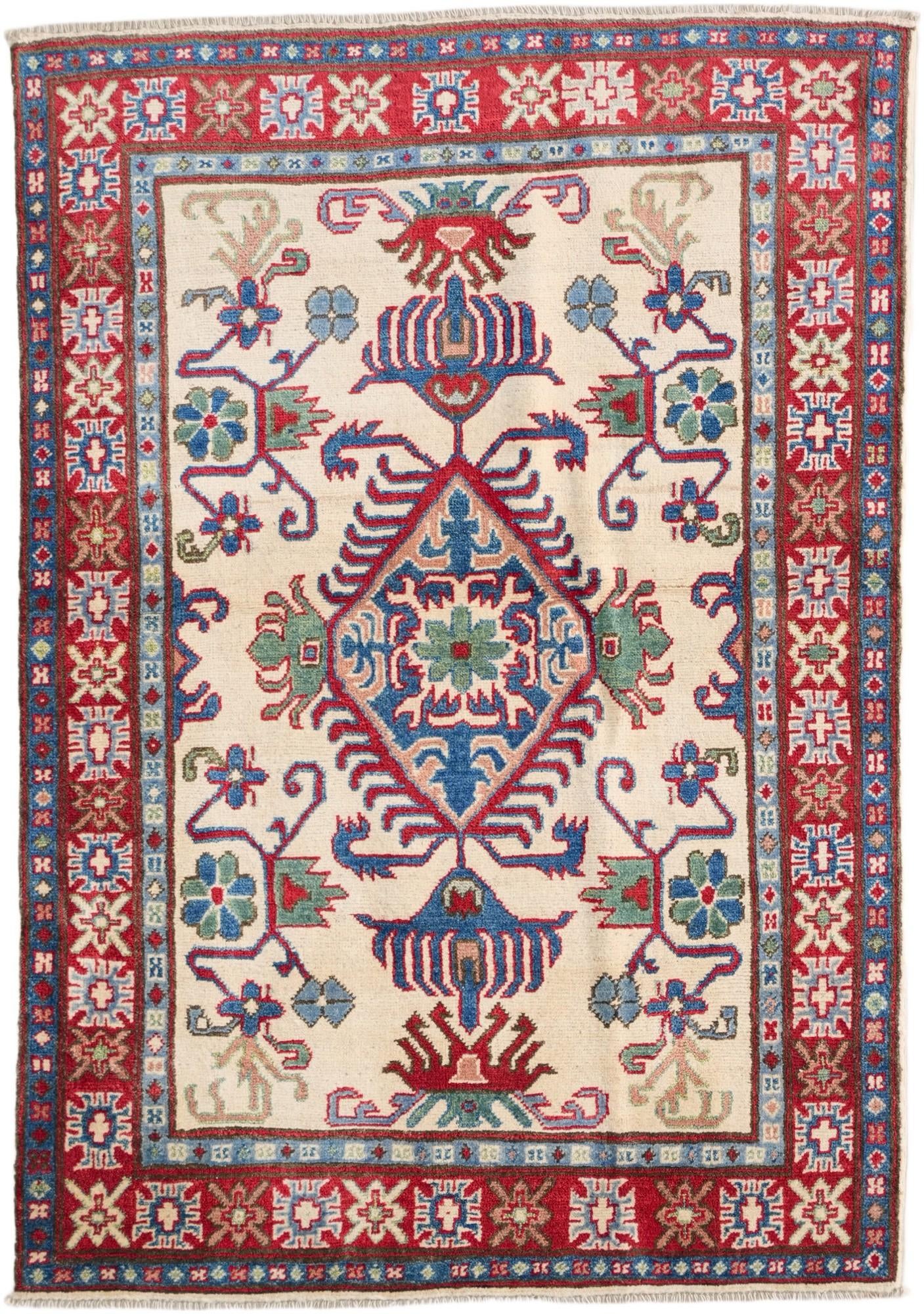 3' 5 x 4' 10 Hand Knotted Kazak Rug