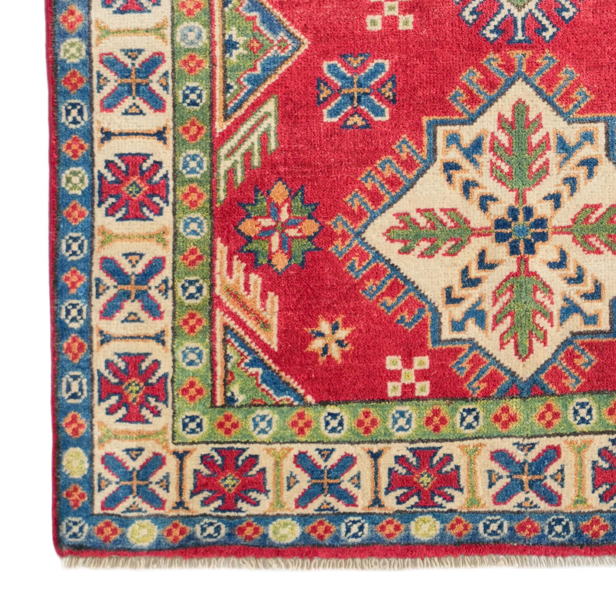 3' 5 x 4' 11 Hand Knotted Kazak Rug