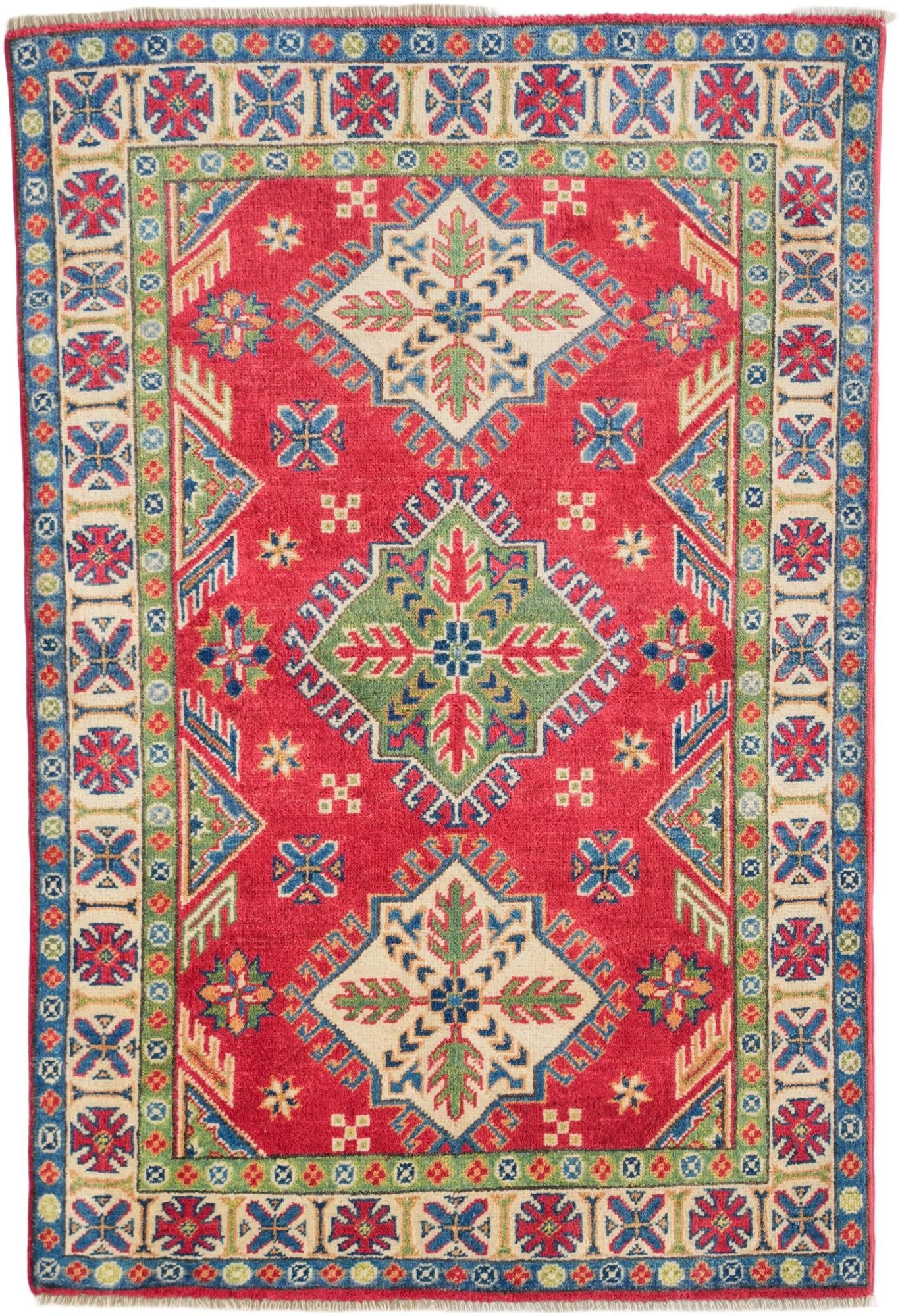 3' 5 x 4' 11 Hand Knotted Kazak Rug