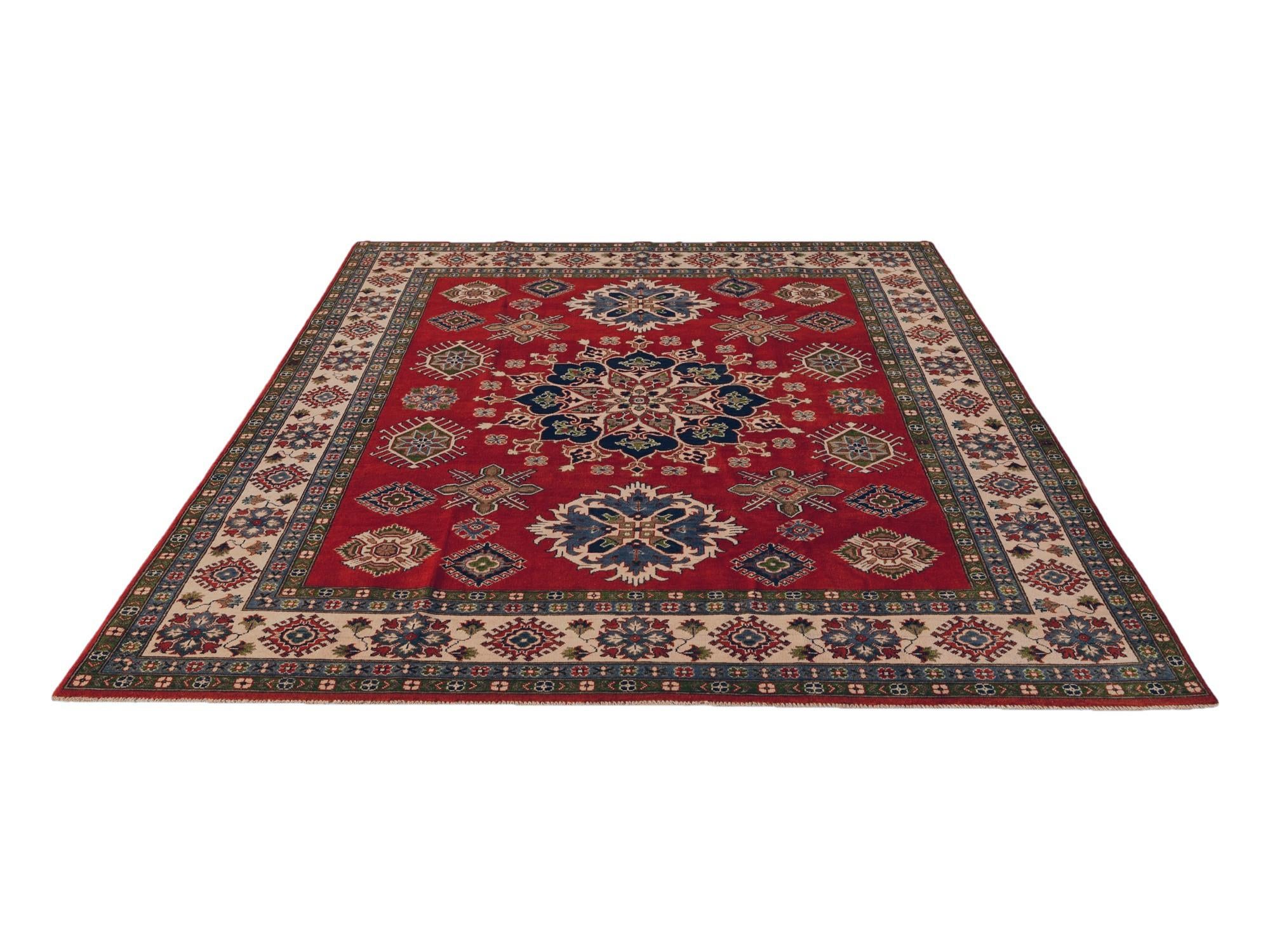 7' 10 x 9' 11 Hand Knotted Kazak Rug