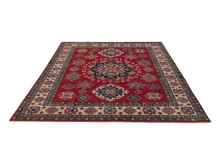 7' 10 x 9' 11 Hand Knotted Kazak Rug