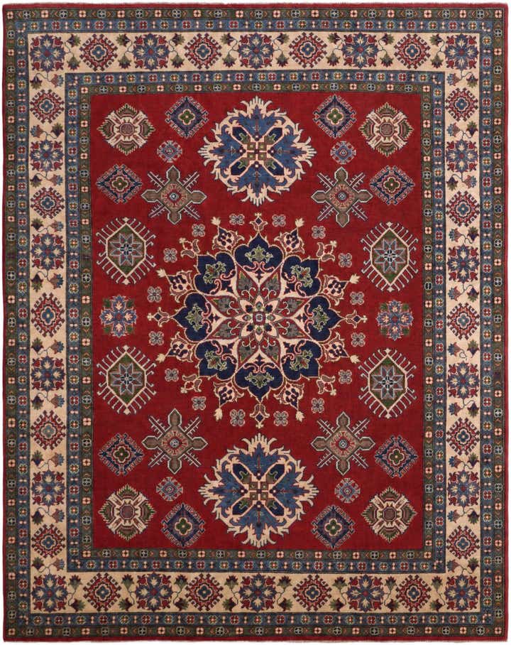 7' 10 x 9' 11 Hand Knotted Kazak Rug