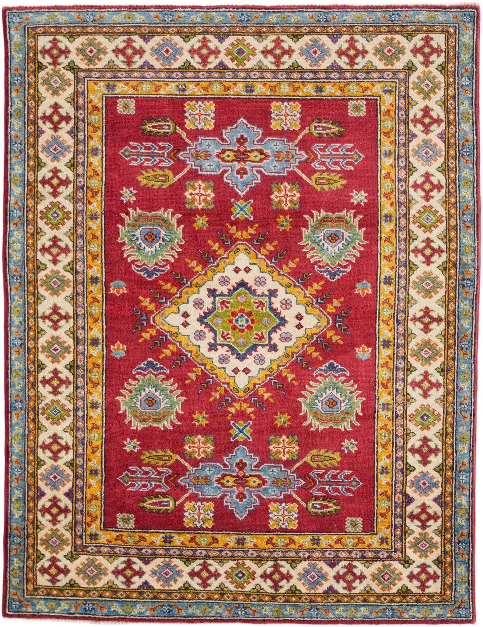 4' 3 x 5' 7 Hand Knotted Kazak Rug