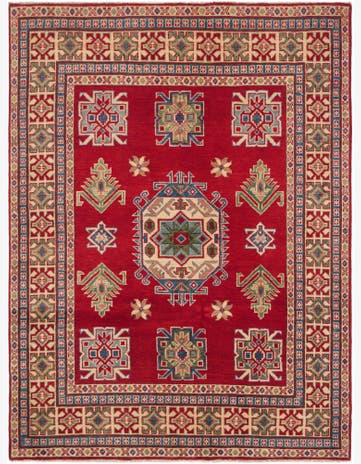 4' 10 x 6' 6 Hand Knotted Kazak Rug