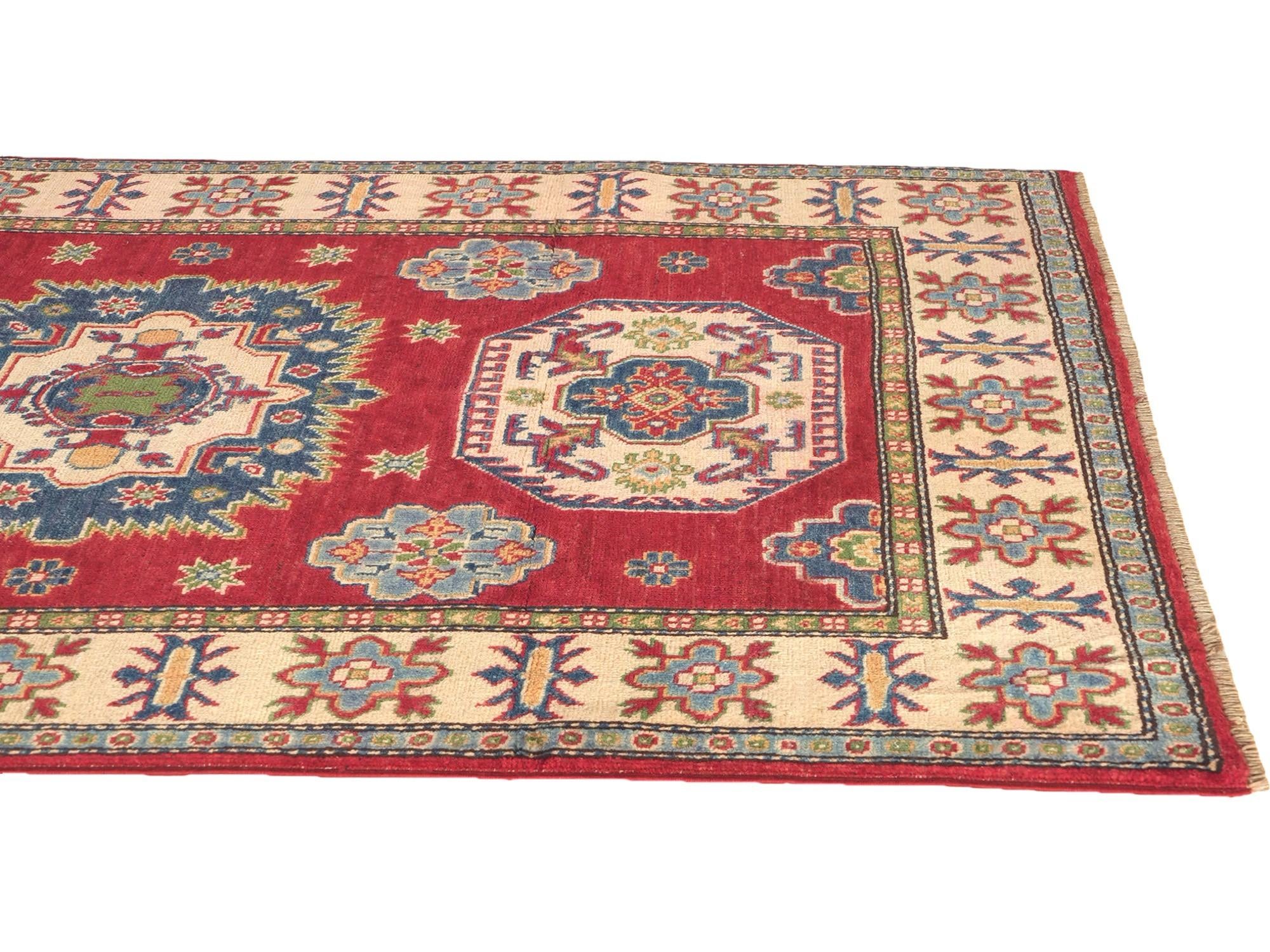 Detail image 6 of 10: 3' 11 x 5' 8 Hand Knotted Kazak Rug