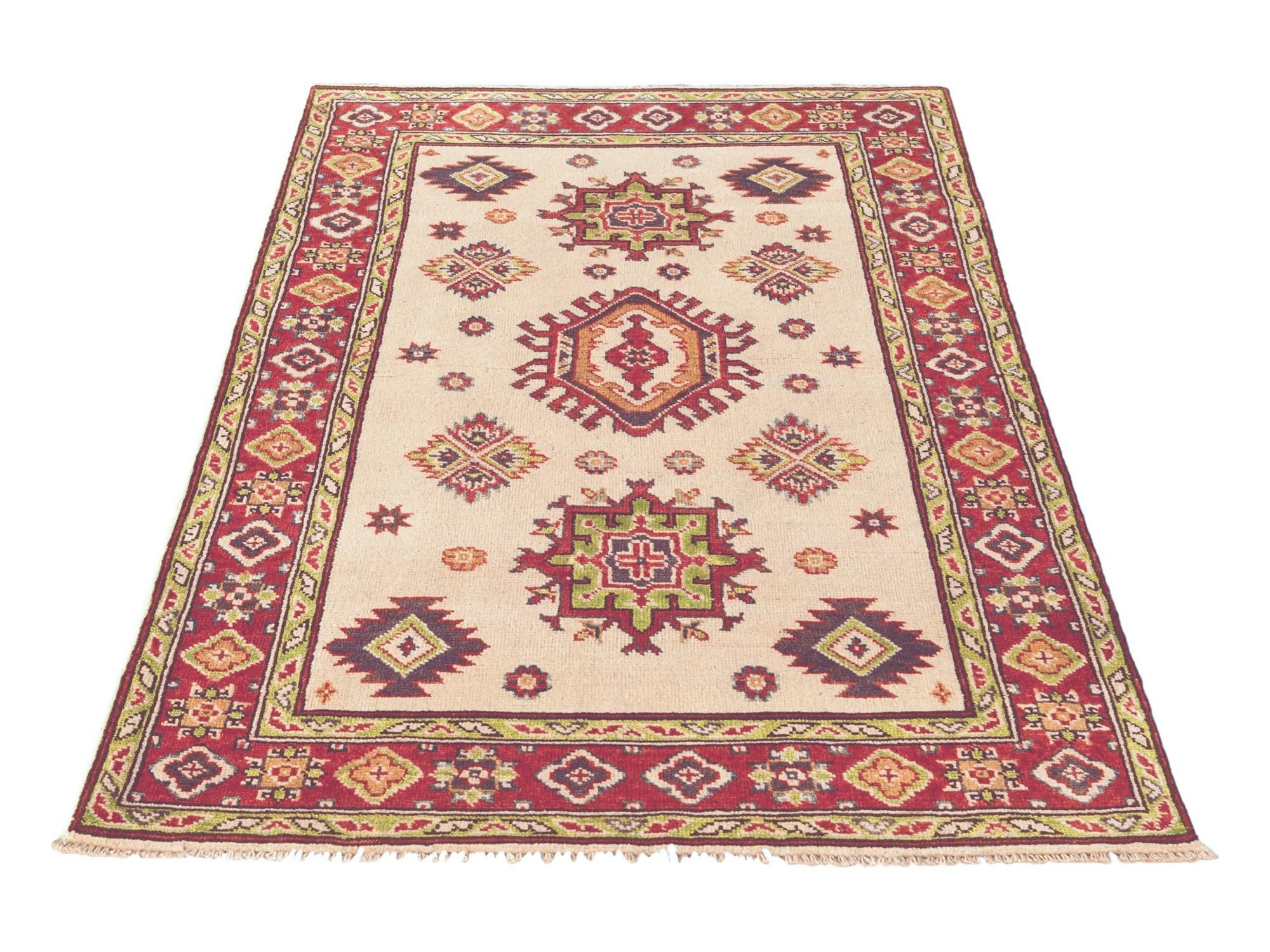 3' 2 x 4' 8 Hand Knotted Kazak Rug