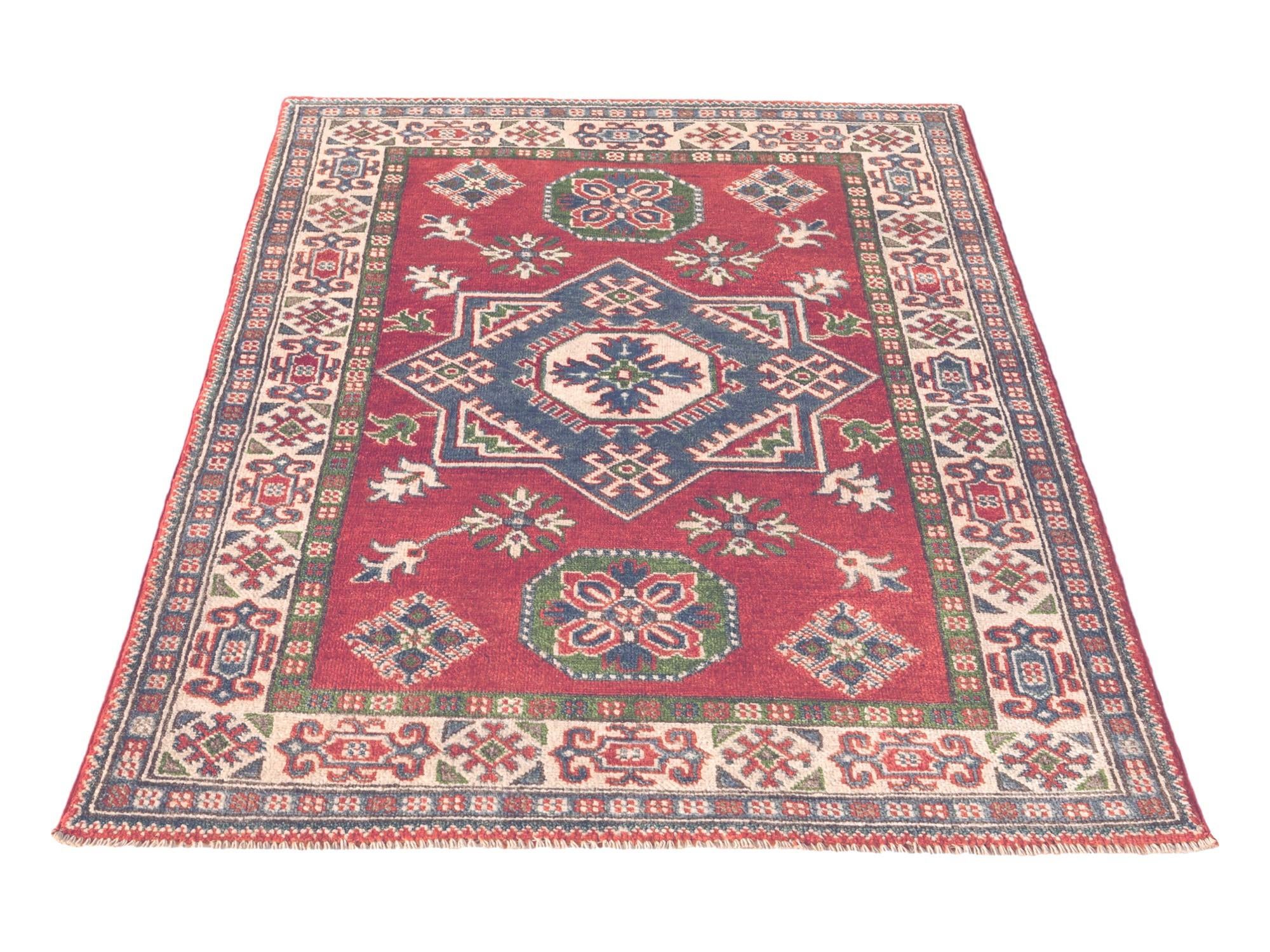 3' 3 x 4' 11 Hand Knotted Kazak Rug