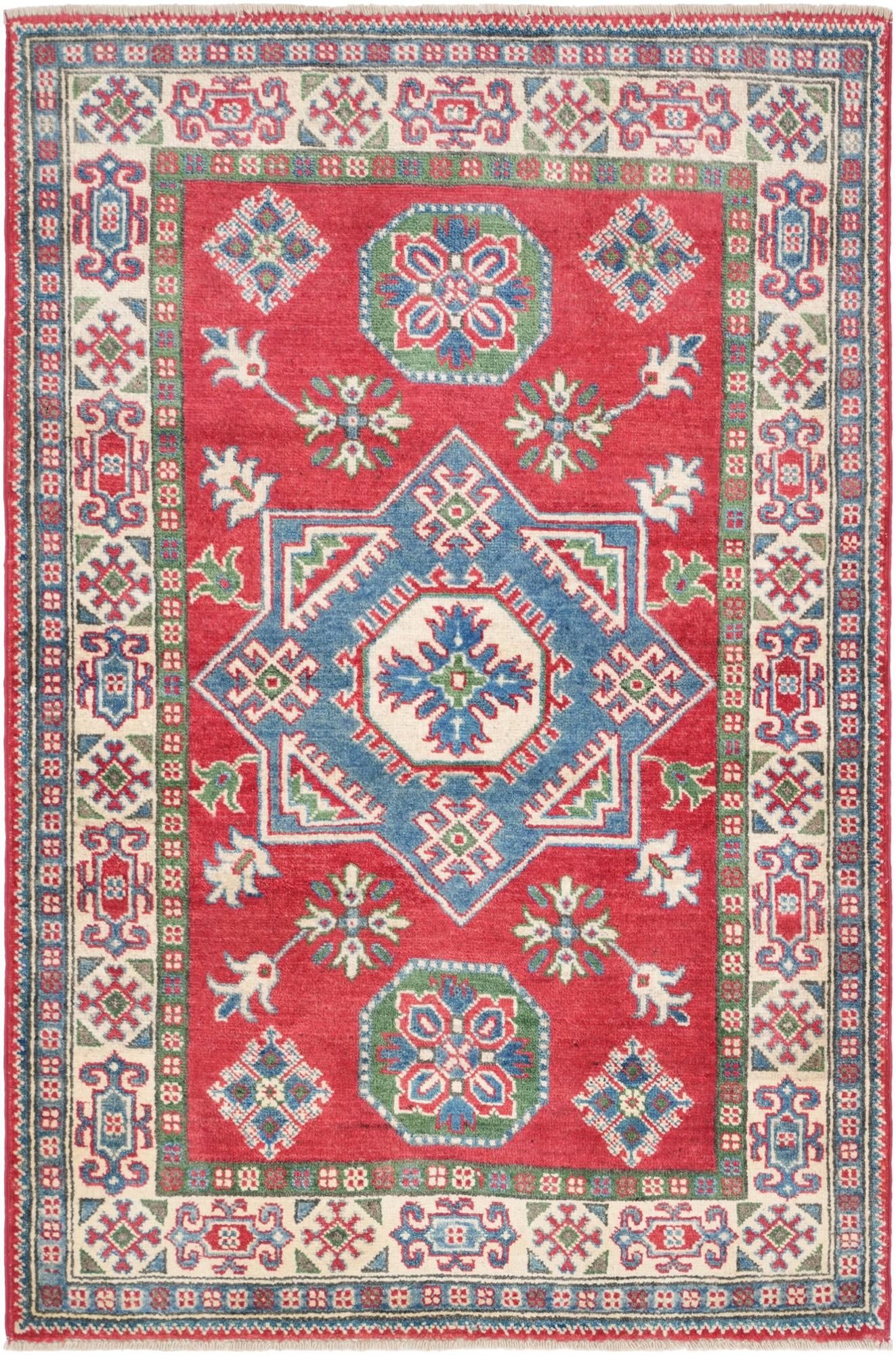 3' 3 x 4' 11 Hand Knotted Kazak Rug