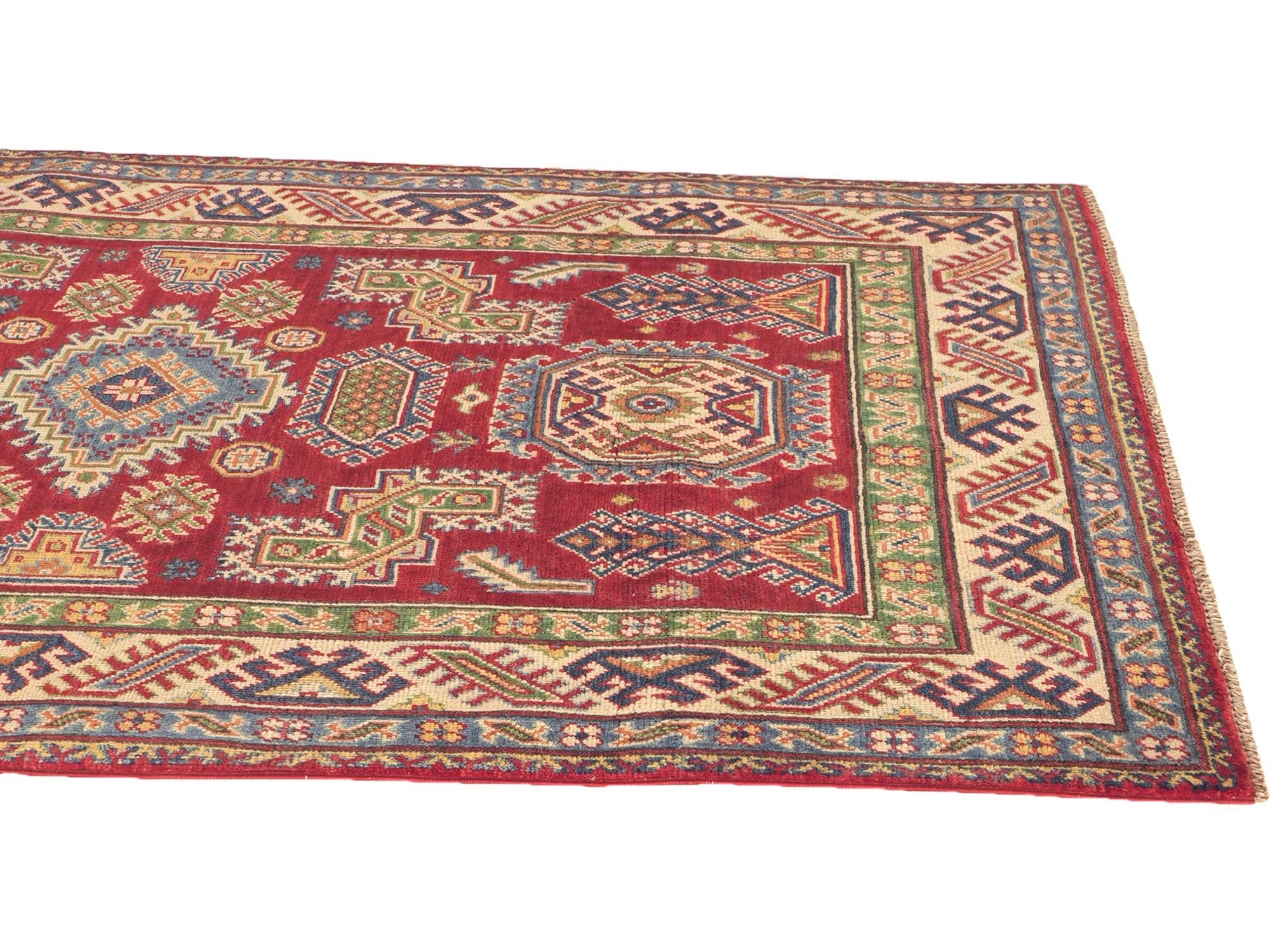 Detail image 6 of 10: 3' 11 x 5' 11 Hand Knotted Kazak Rug