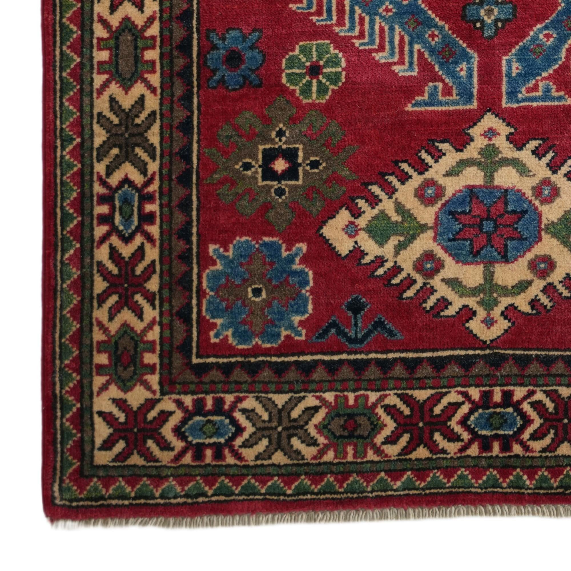 Detail image 7 of 12: 3' 1 x 4' 11 Hand Knotted Kazak Rug