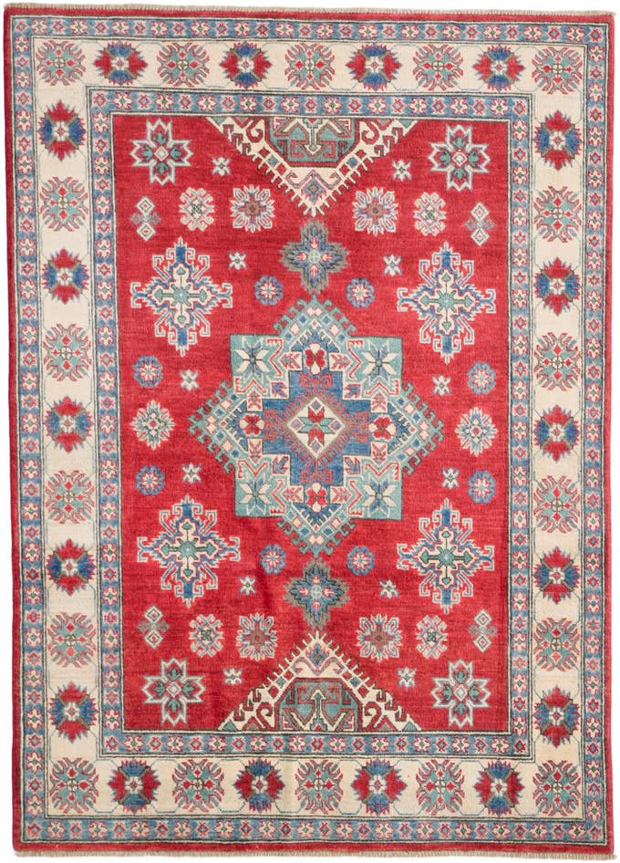 Detail image of 150cm x 210cm anudado a mano Kazak Alfombra