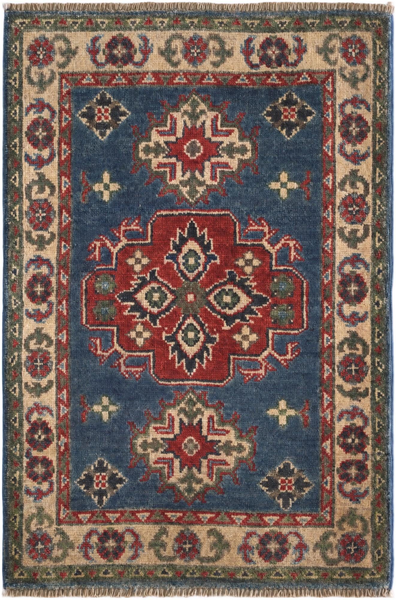 2' x 3' 1 Hand Knotted Kazak Rug
