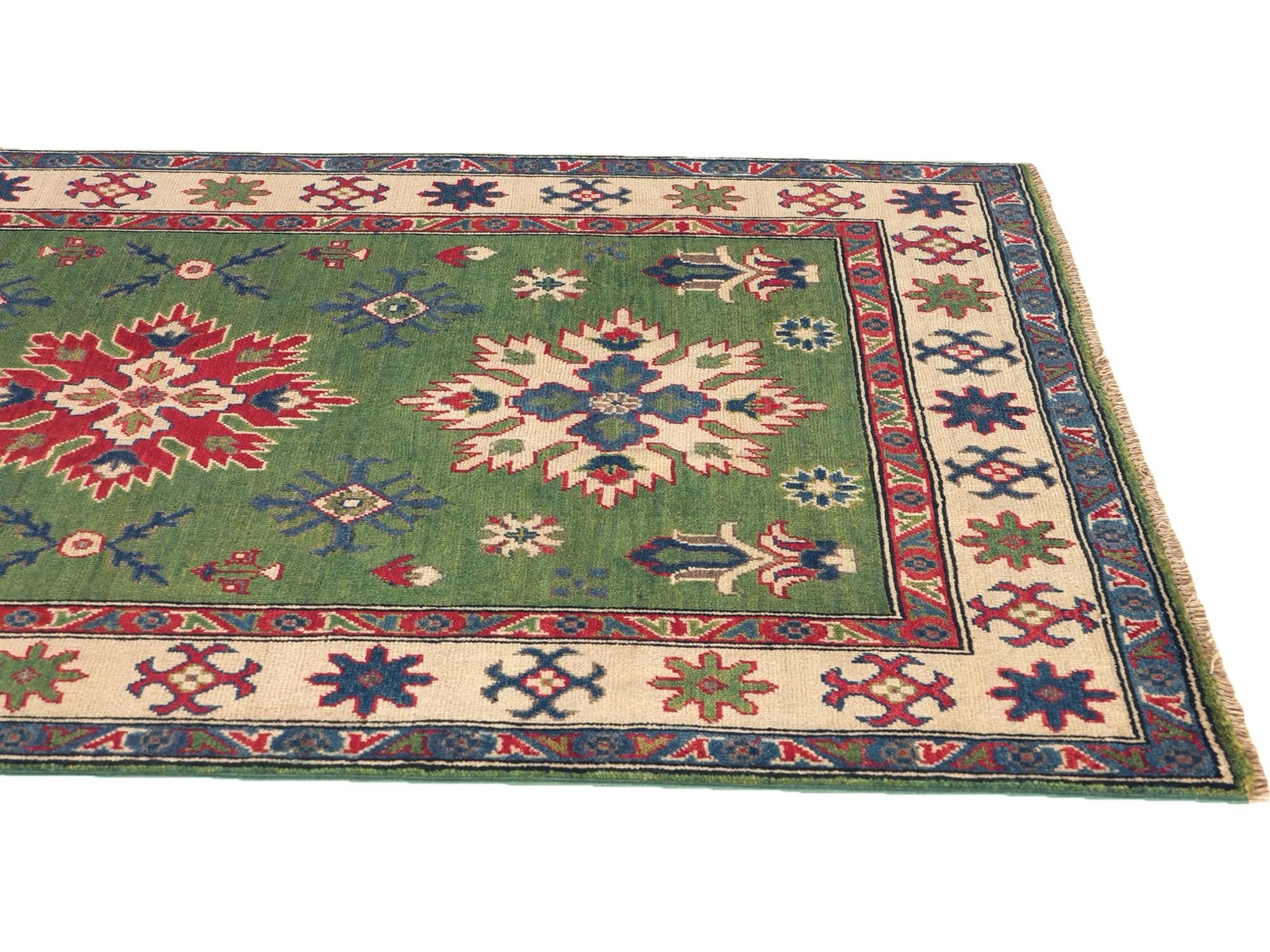 Detail image 6 of 12: 4' 1 x 5' 10 Hand Knotted Kazak Rug