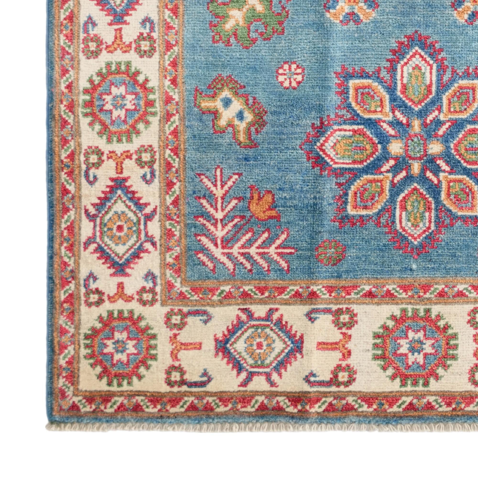 100cm x 155cm Handgeknüpft Kazak Teppich