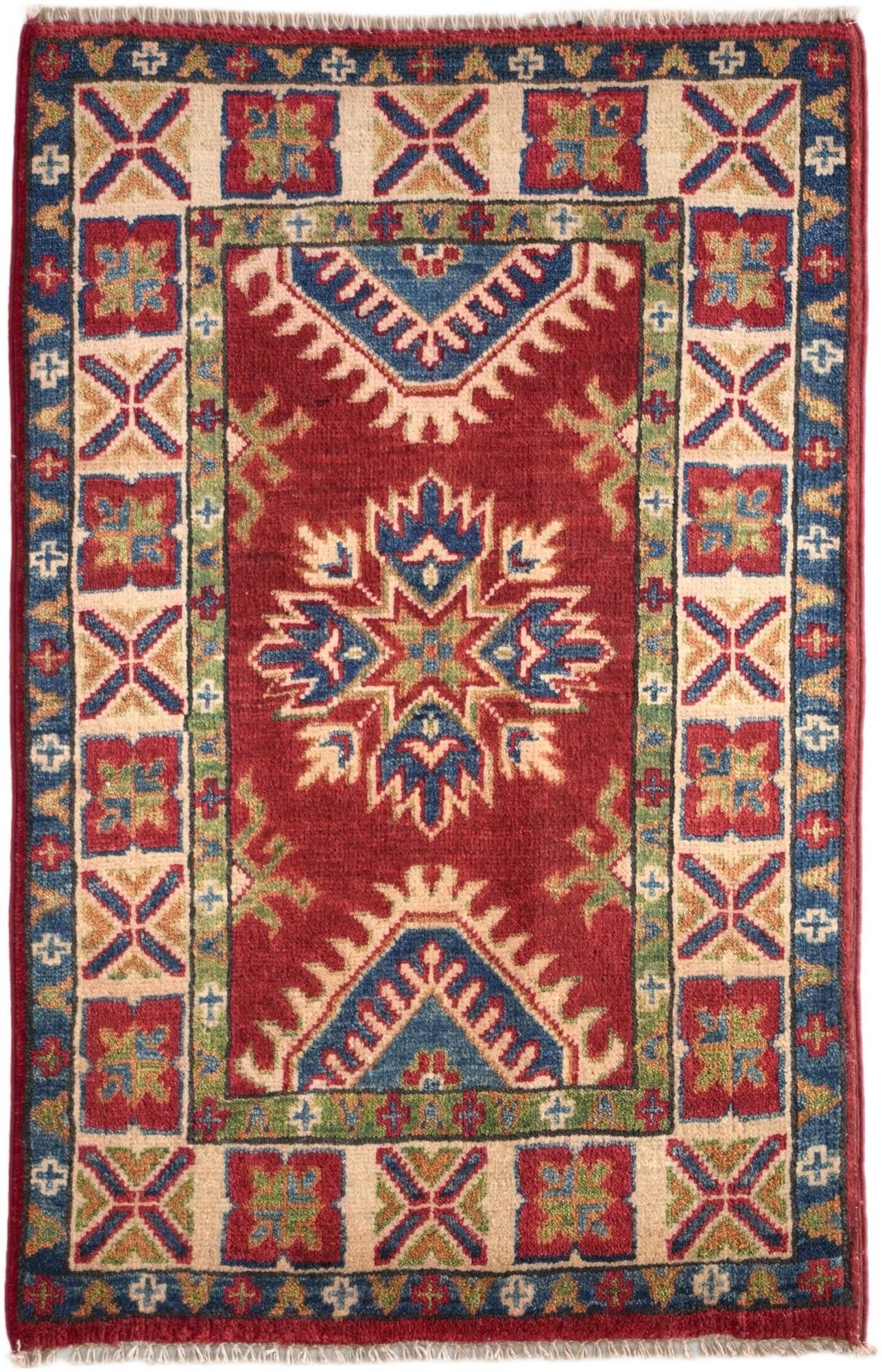 1' 11 x 3' Hand Knotted Kazak Rug