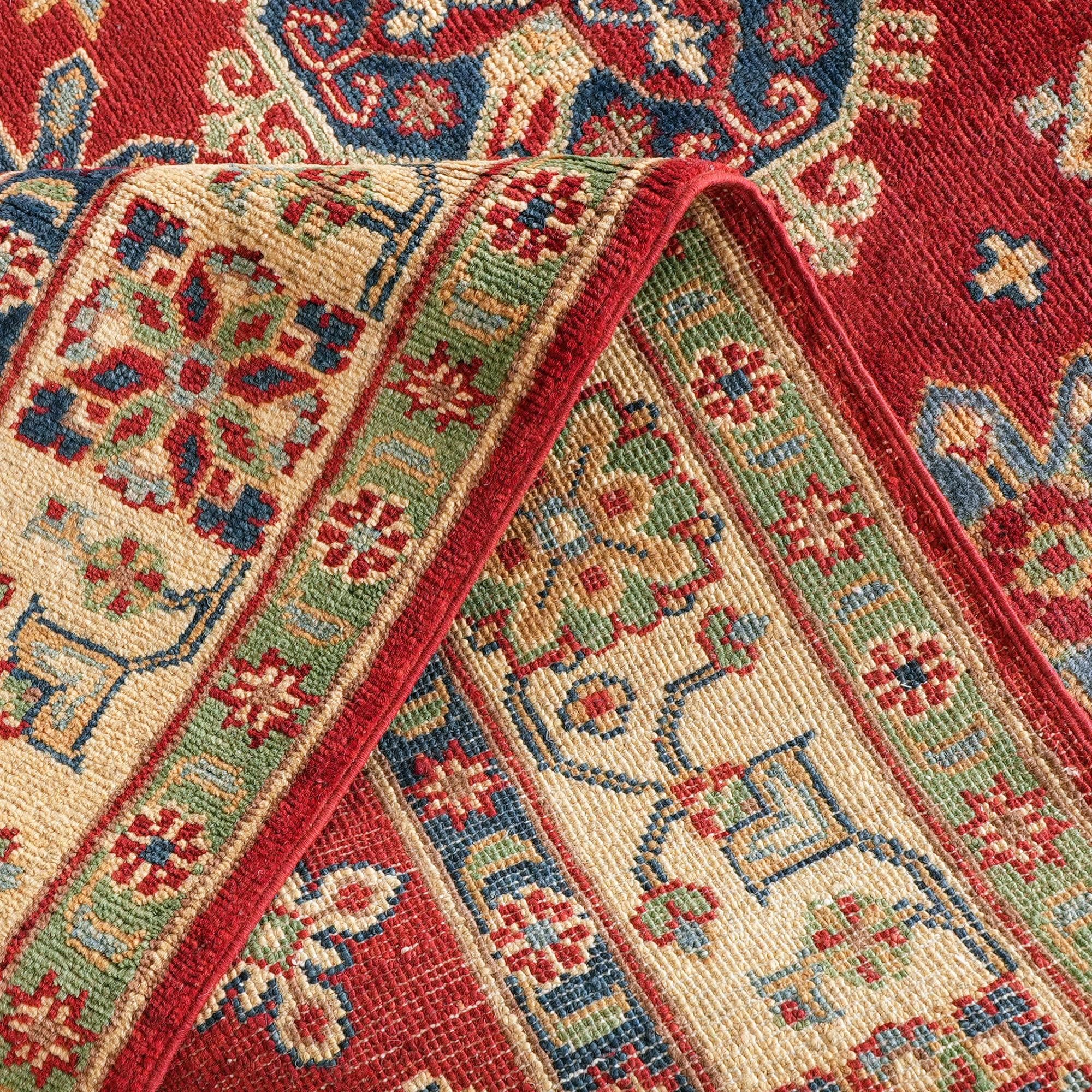 4' 11 x 7' Hand Knotted Kazak Rug
