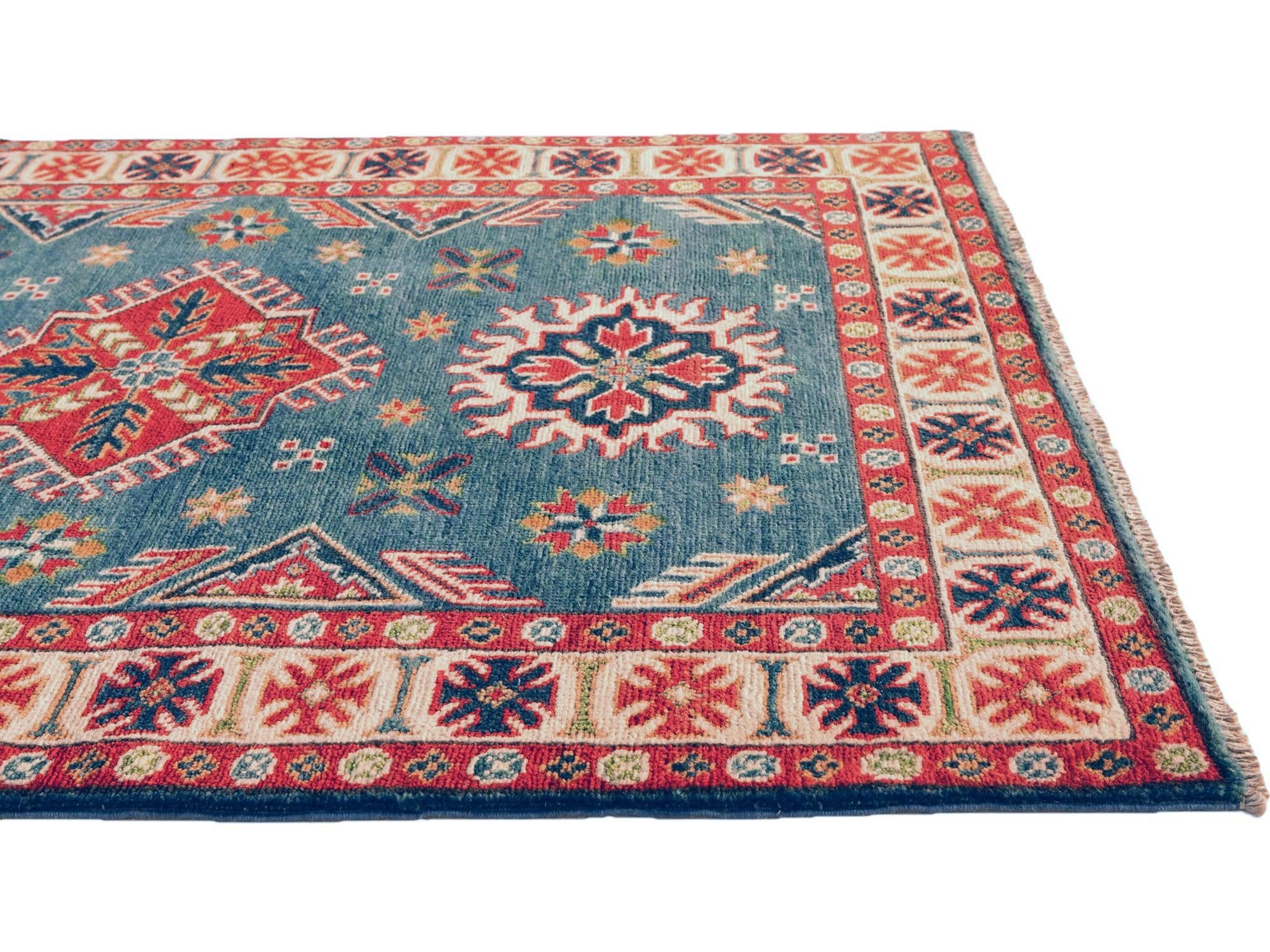 3' 5 x 4' 10 Hand Knotted Kazak Rug