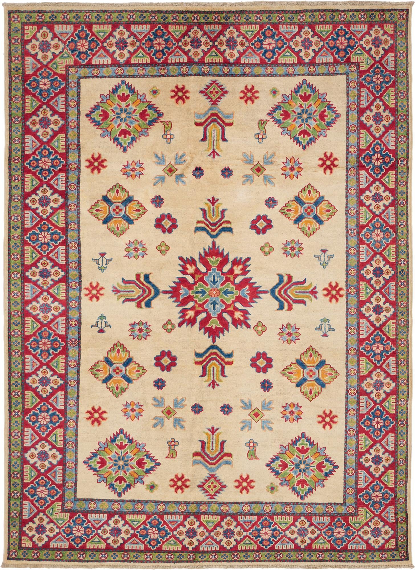 5' 1 x 6' 11 Hand Knotted Kazak Rug