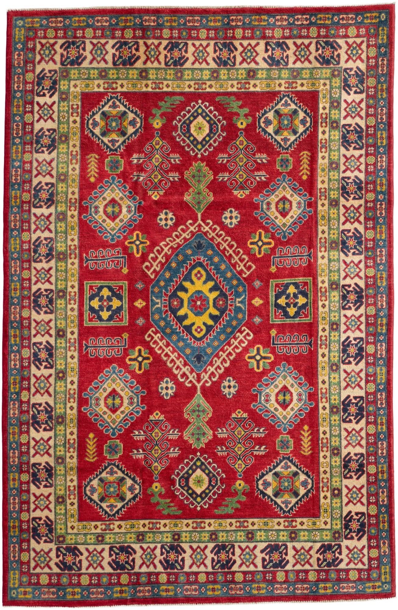 Detail image 2 of 10: 6' 7 x 10' 1 Hand Knotted Kazak Rug