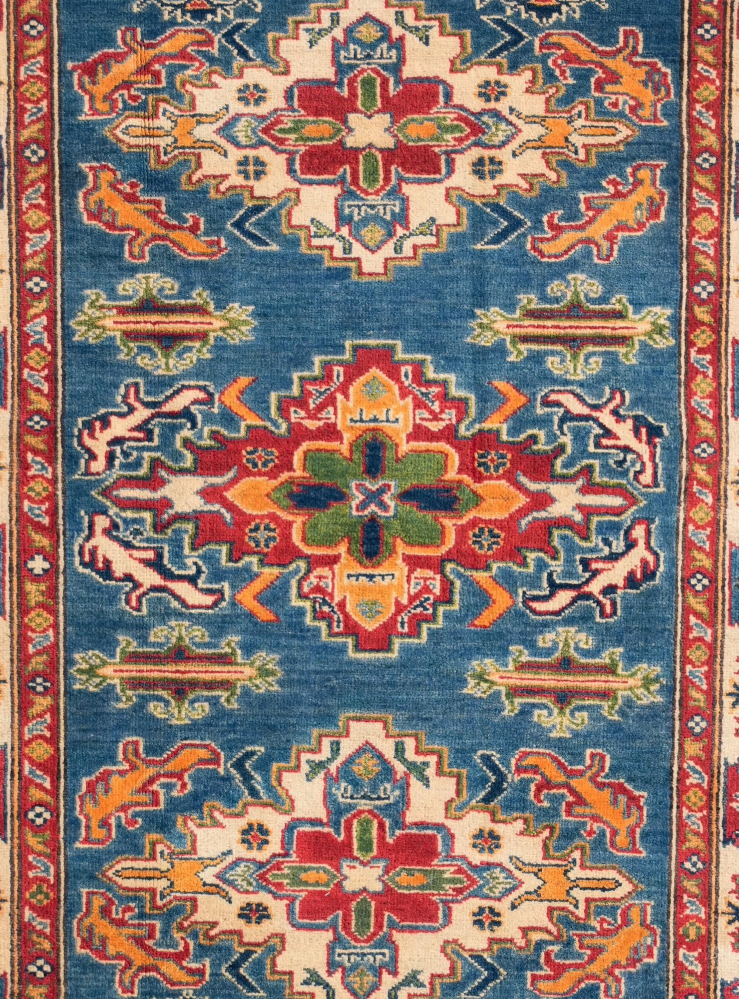 4' x 5' 4 Hand Knotted Kazak Rug