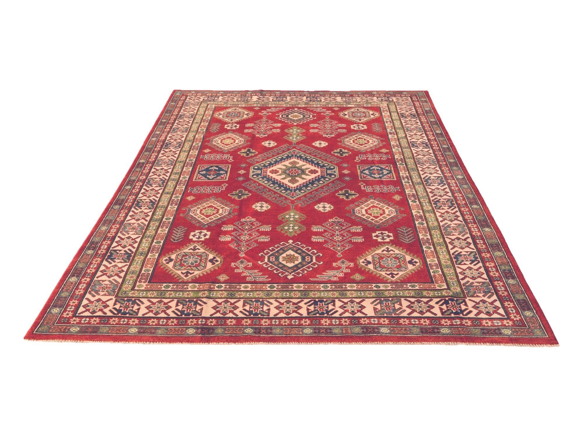 6' 8 x 9' 3 Hand Knotted Kazak Rug