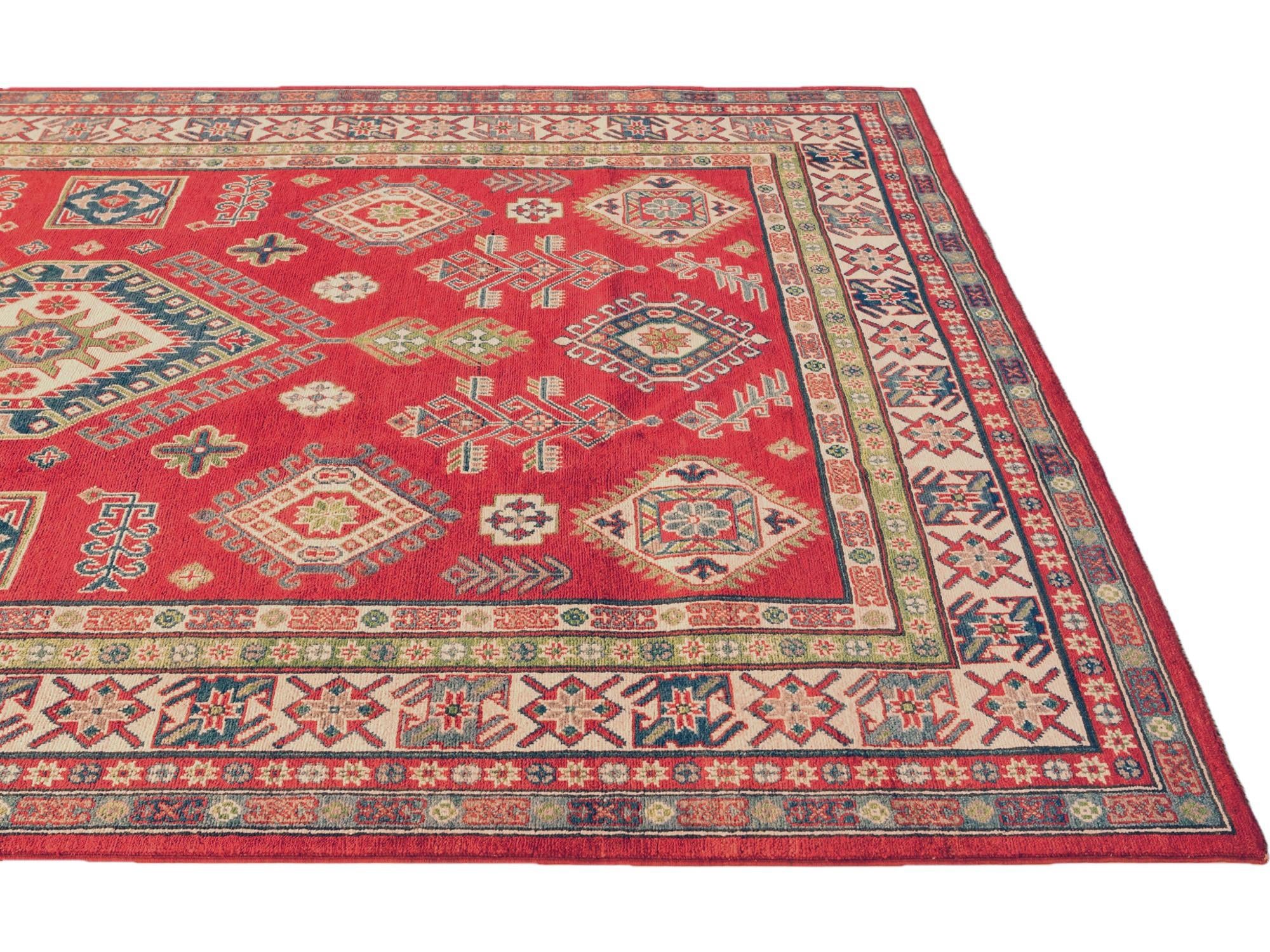 6' 8 x 9' 3 Hand Knotted Kazak Rug