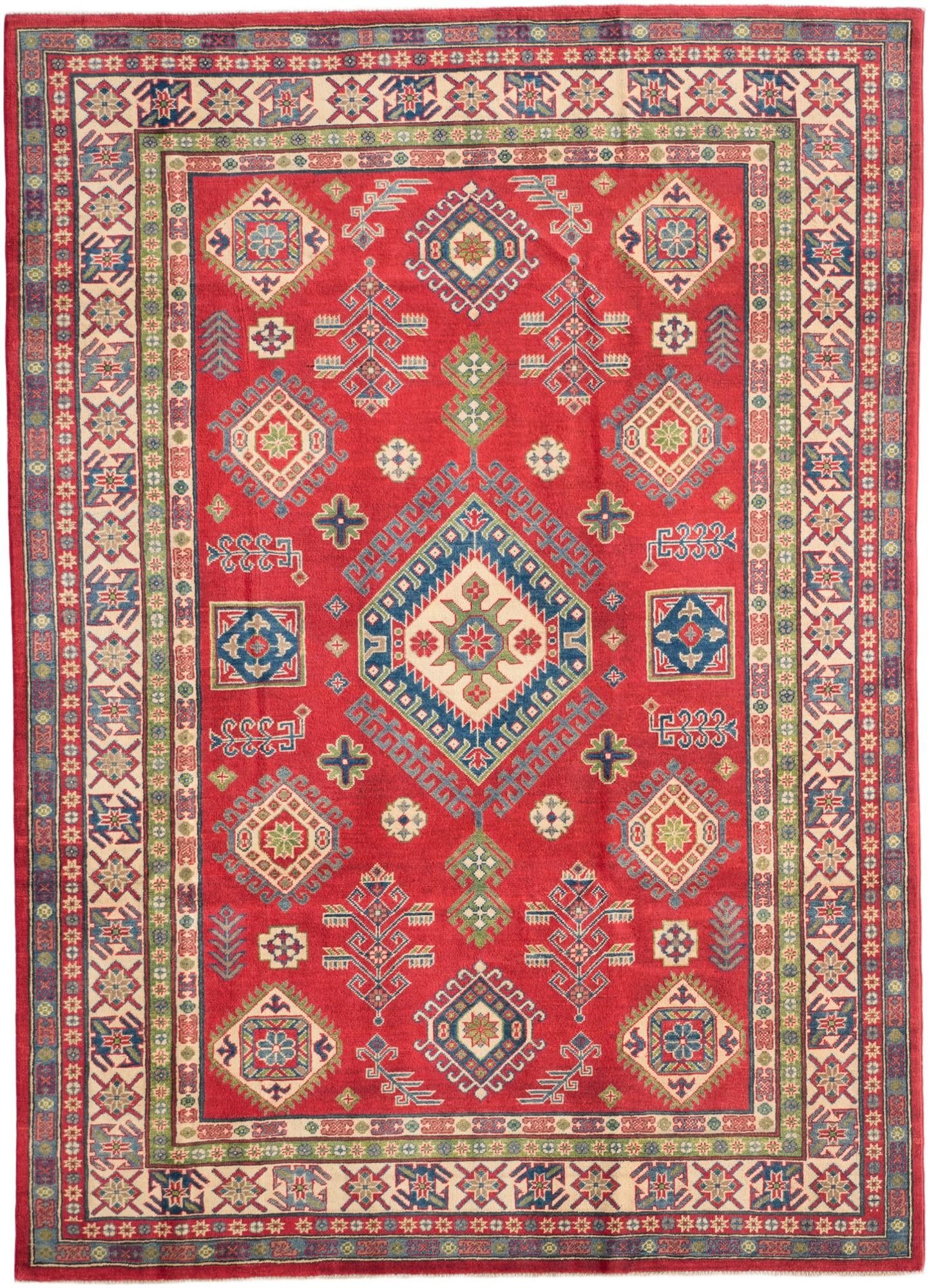 6' 8 x 9' 3 Hand Knotted Kazak Rug