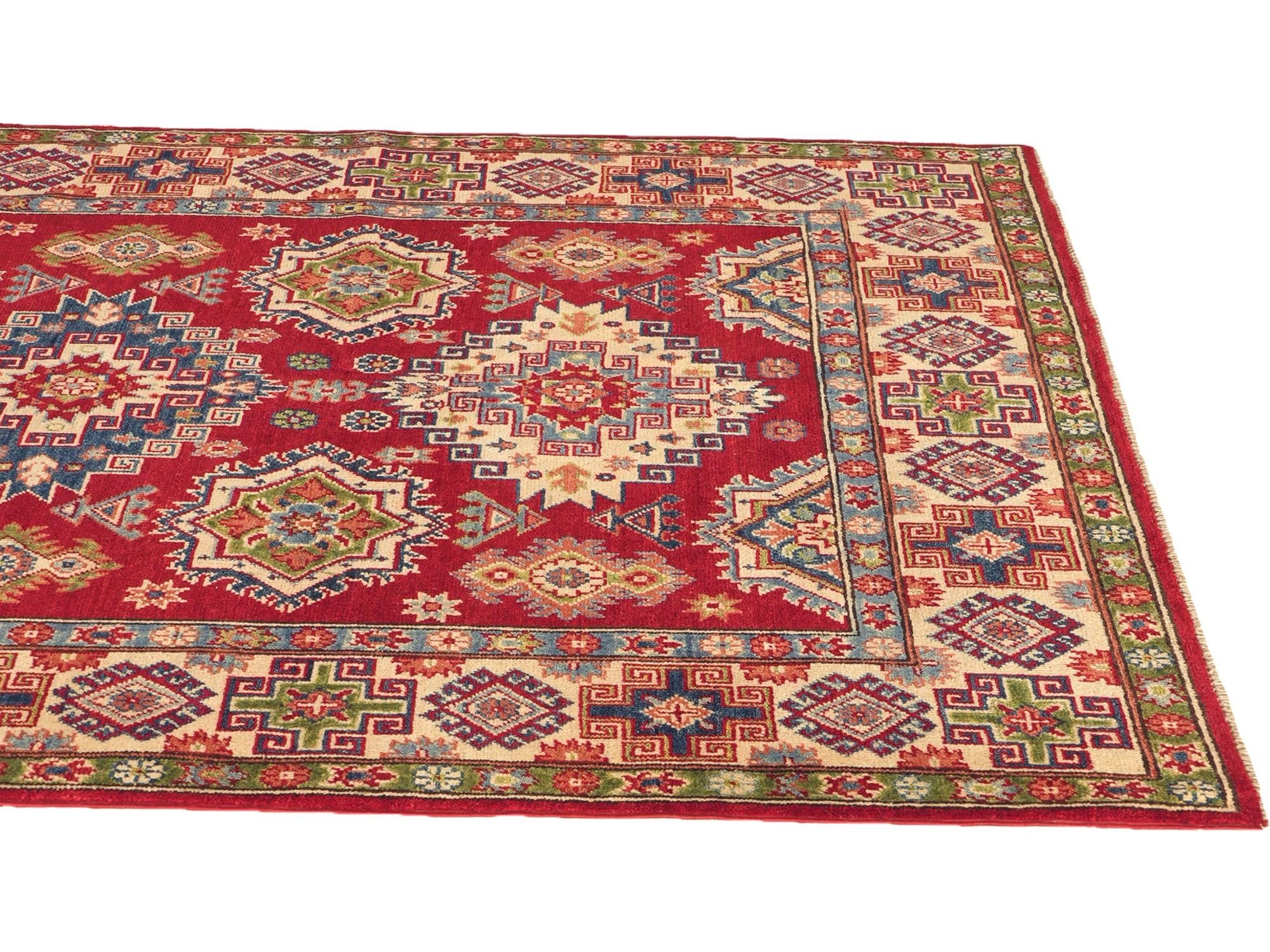 Detail image 6 of 12: 5' 1 x 7' Hand Knotted Kazak Rug