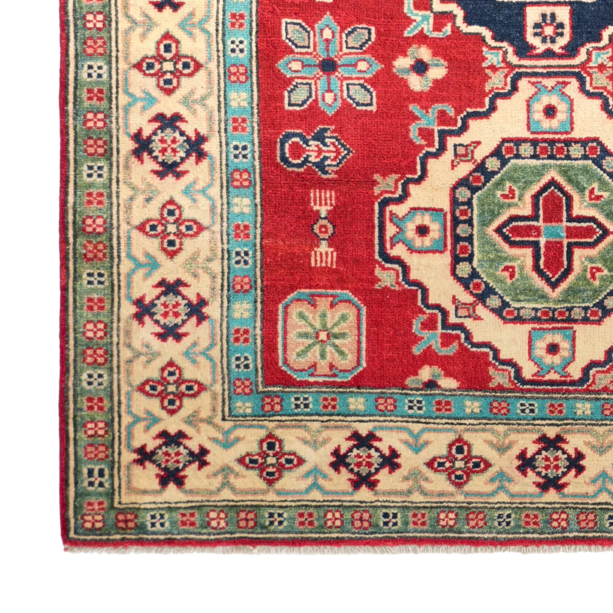 4' 4 x 5' 7 Hand Knotted Kazak Rug